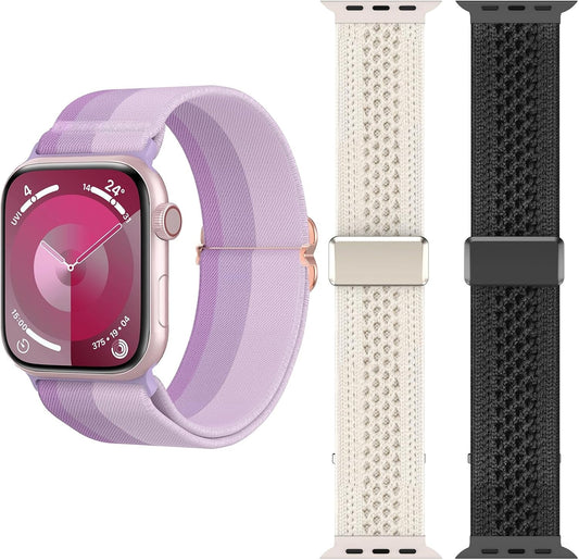 Delidigi Bands Compatible for Apple Watch Band Women 38Mm 40Mm 41Mm,2024 Newest Design Nylon Adjustable Solo Loop Strap for Iwatch Series 9 8 7 6 SE 5 4 3 2 1