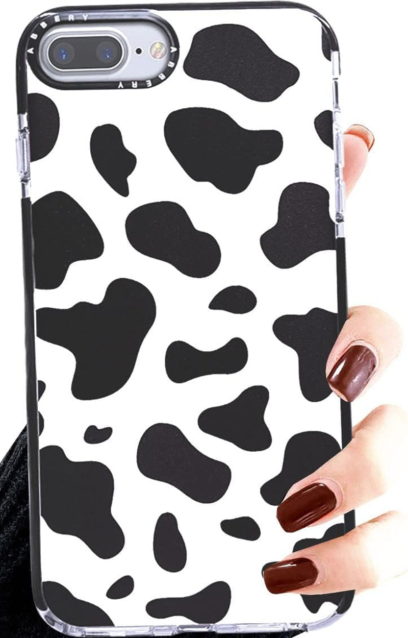 Abbery Designed for Iphone 15 plus Case Cow Print Clear with Design Cow Pattern Cute Durable Silicone TPU Sturdy Shockproof Protective Woman Girls Aessthetic Phone Cover (For Iphone 15 Plus)  Abbery   