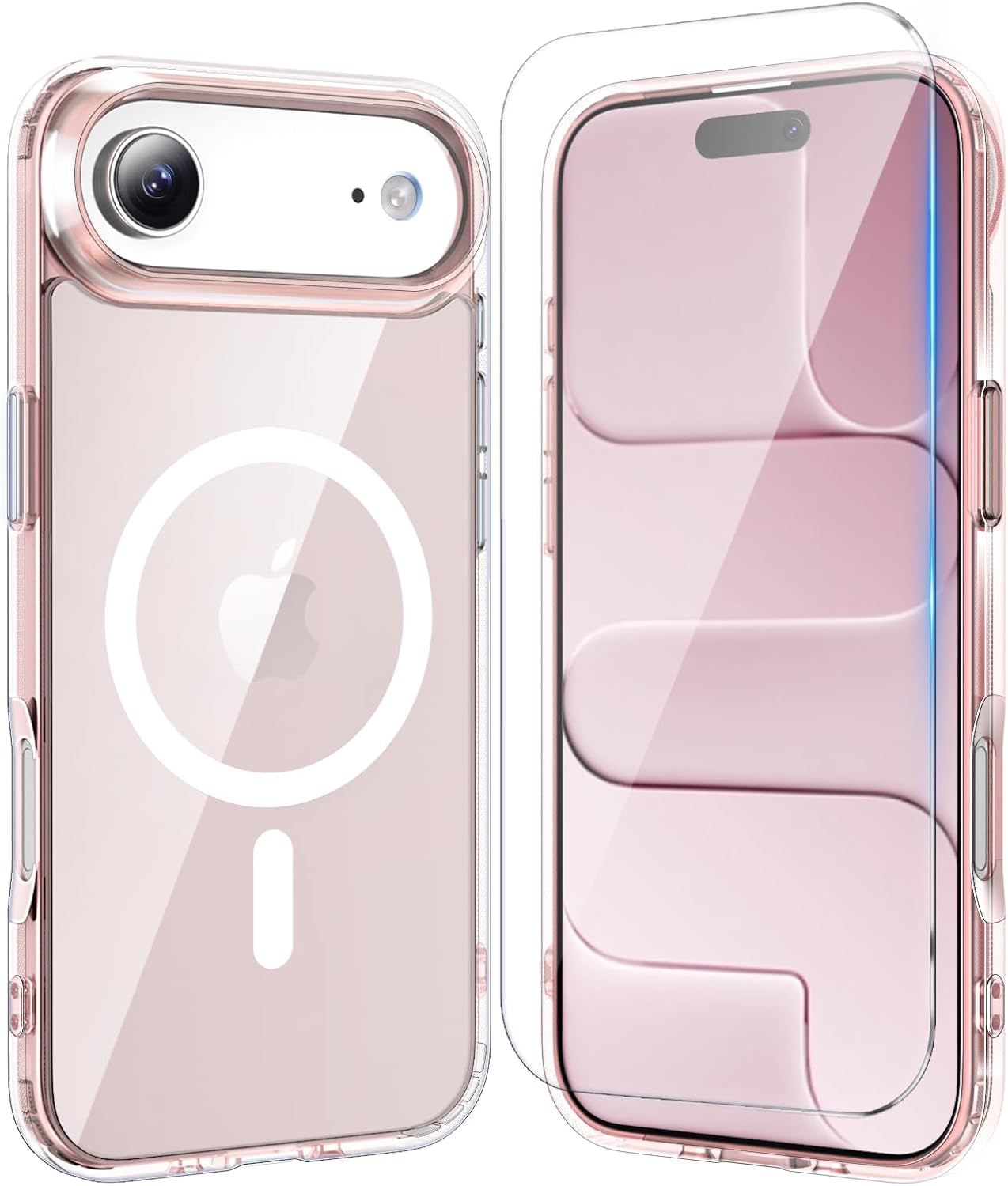 Temdan for Iphone 17 Pro Max Case Clear with Screen Protector, Compatible with Magsafe, Anti-Yellowing, Military-Grade Protection, Shockproof Slim Magnetic Phone Case Cover, Transparent