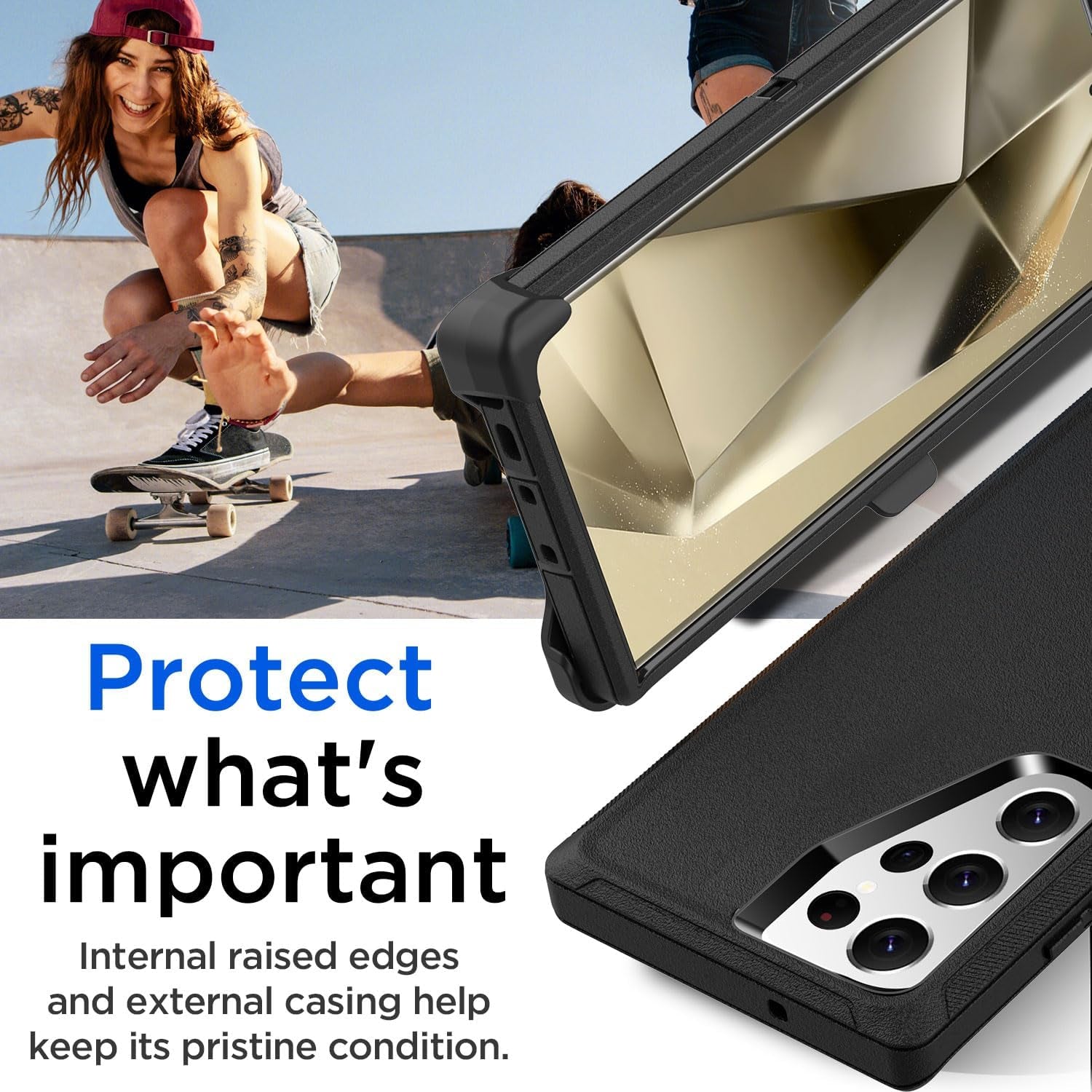 Aicase Belt-Clip Holster Case for Galaxy S24 Ultra with Screen Protector,Heavy Duty Drop Protection Full Body Rugged Shockproof/Dustproof Military Grade Tough Durable Cover for Samsung S24 Ultra
