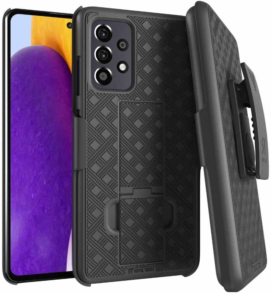 For Samsung Galaxy A53 5G Case with Belt Clip Holster, Kickstand Slim Cover Phone Case for Galaxy A53 5G - Black