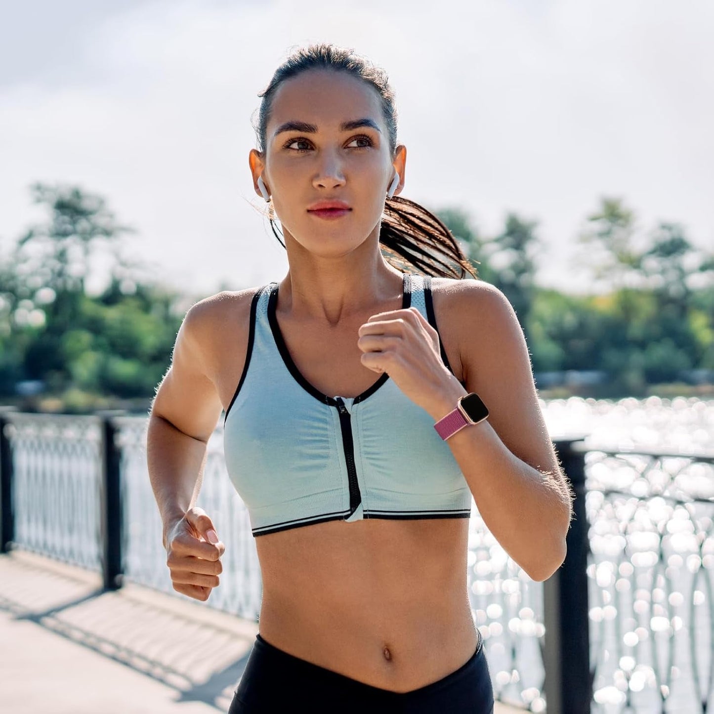 6 Pack Sport Nylon Loop Band Compatible with Apple Watch Bands 38Mm 40Mm 41Mm 42Mm 44Mm 45Mm 49Mm for Women Men, Adjustable Breathable Braided Straps for Iwatch Series 9/8/7/6/5/4/3/2/1/Se/Ultra