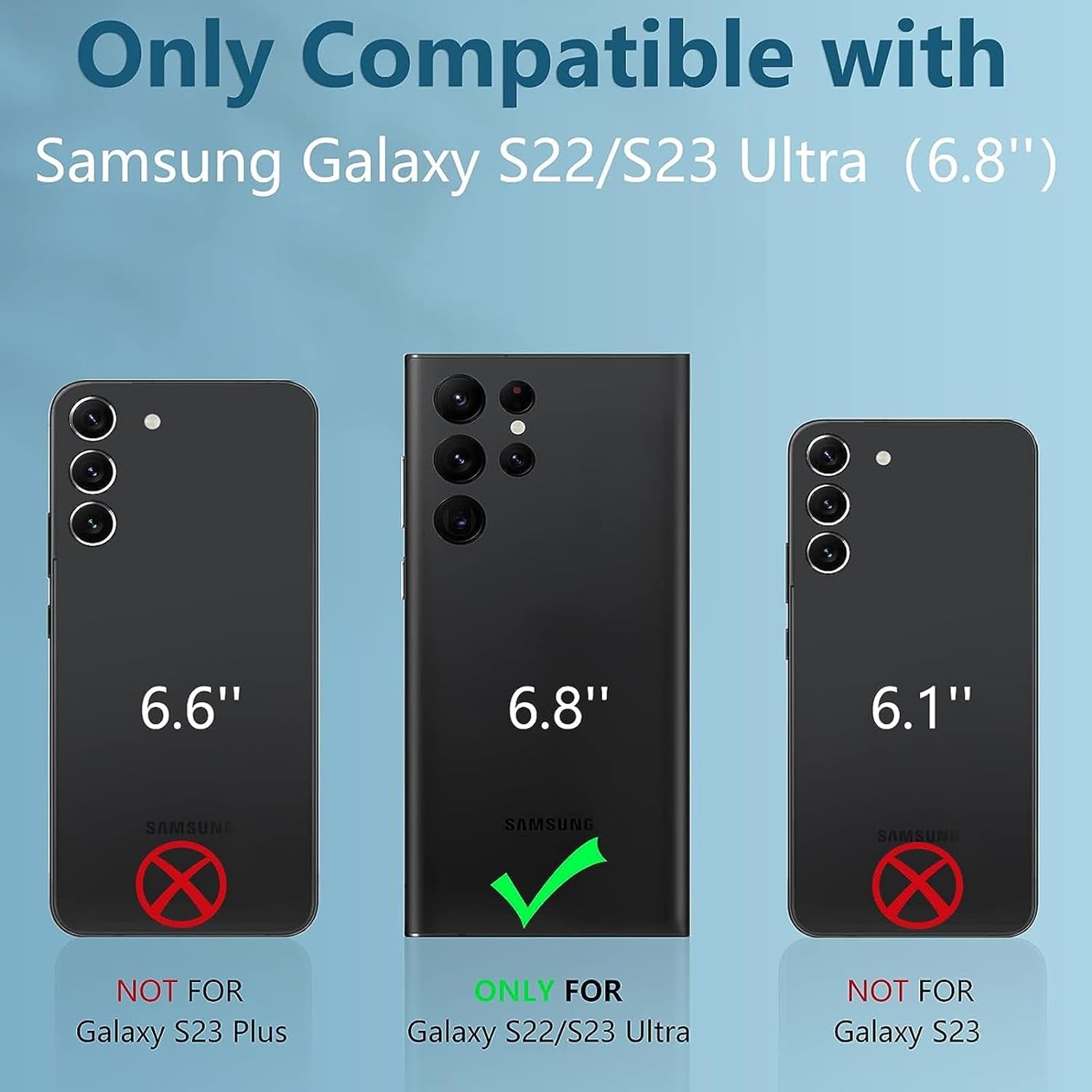 Battery Case for Galaxy S22 Ultra/S23 Ultra, 12000Mah Extended Portable Protective Case Backup Power Bank Wireless Charger Case Compatible with Galaxy S22 Ultra/S23 Ultra 6.8 Inch Charging Case-Black