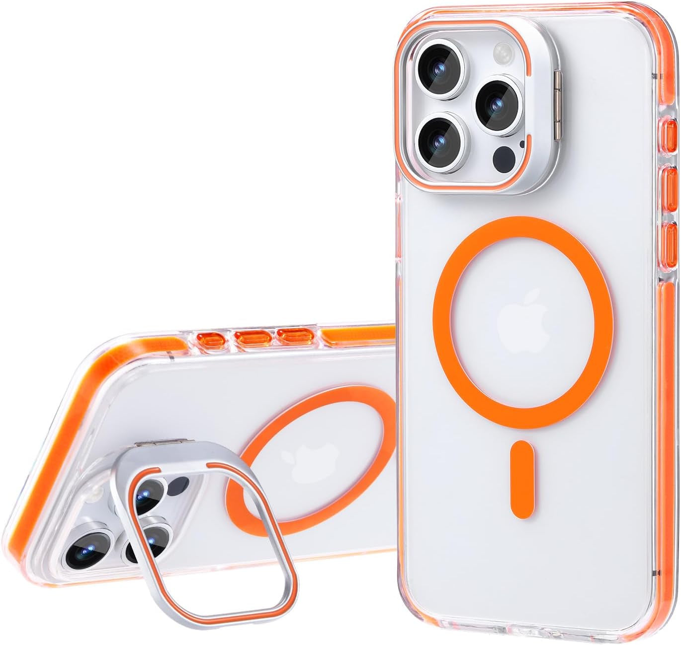 For Iphone 17 Pro Max Case with Camera Lens Protector[10Ft Military-Grade Protection] Compatible with Fit Magsafe Shockproof Slim Thin Cover Case for Iphone 17 Pro Max 6.9 Inch, Orange Bumper