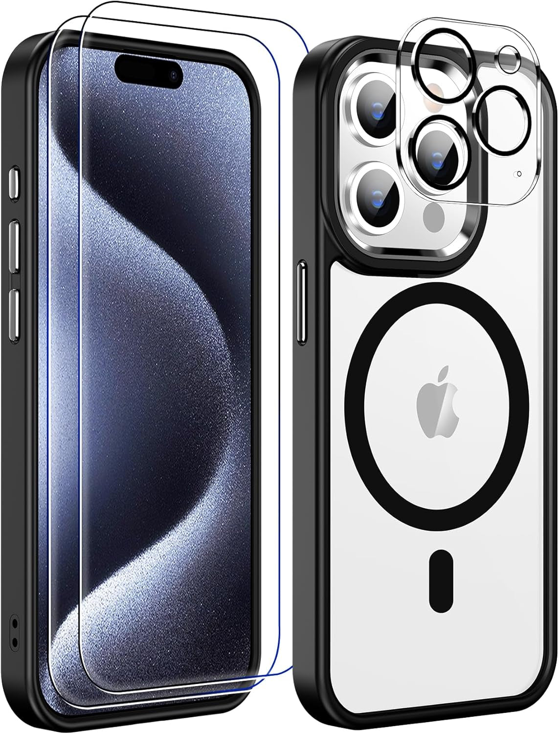 Temdan for Iphone 17 Pro Max Case Clear with Screen Protector, Compatible with Magsafe, Anti-Yellowing, Military-Grade Protection, Shockproof Slim Magnetic Phone Case Cover, Transparent