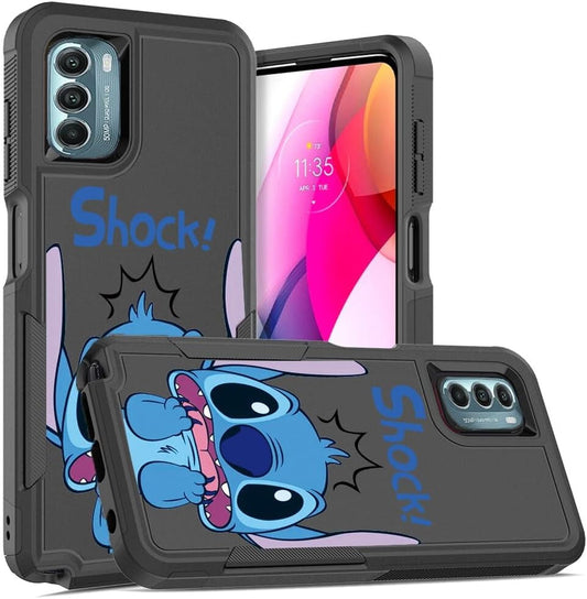 Heavy Duty Phone Case for Motorola Moto G Stylus 5G 2022 Case 6.8",Cartoon Anime Character Black Cover Full Body Rugged Shockproof Protective Funda for Women Men for Motorola G Stylus 5G 2022