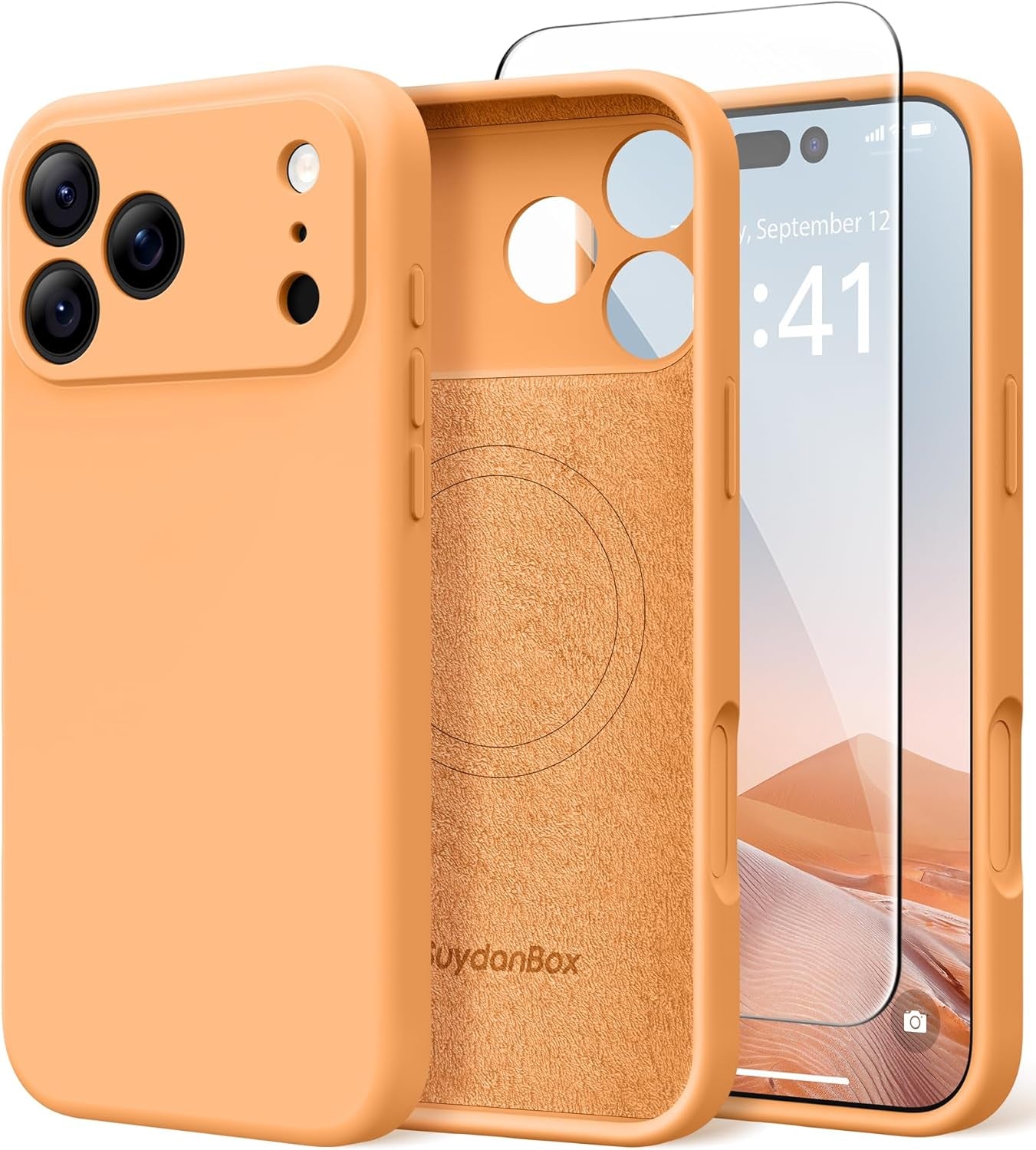 Magnetic for Iphone 17 Pro Max Case, Compatible with Magsafe, [Full Camera Protection][Screen Protector] Silicone Shockproof Protective Phone Case for Iphone 17 Pro Max 6.9", Calke Green