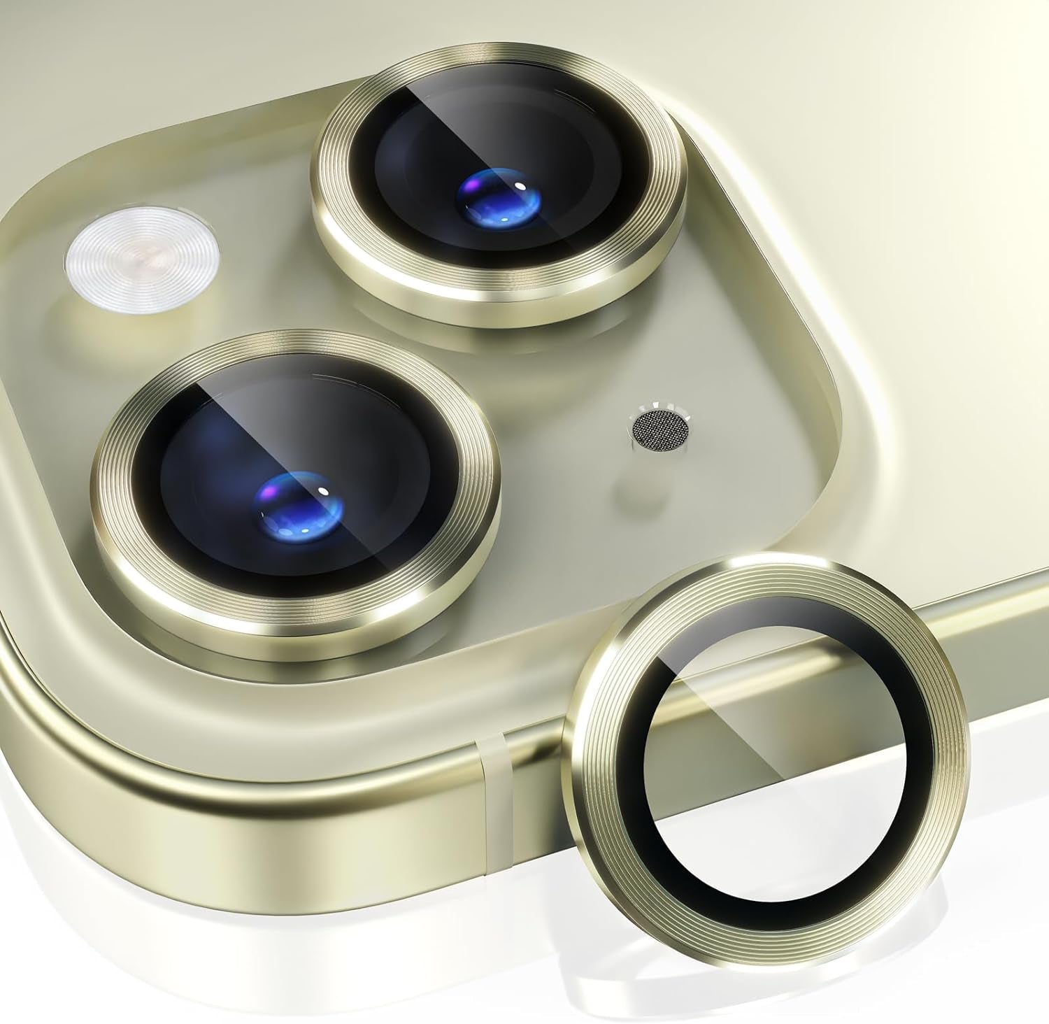 Choiche Compatible for Iphone 15 /Iphone 15 plus Camera Lens Protector Bling, 9H Tempered Glass Camera Cover Screen Protector Metal Ring Decoration Accessories (Glitter-Pink)  Choiche   