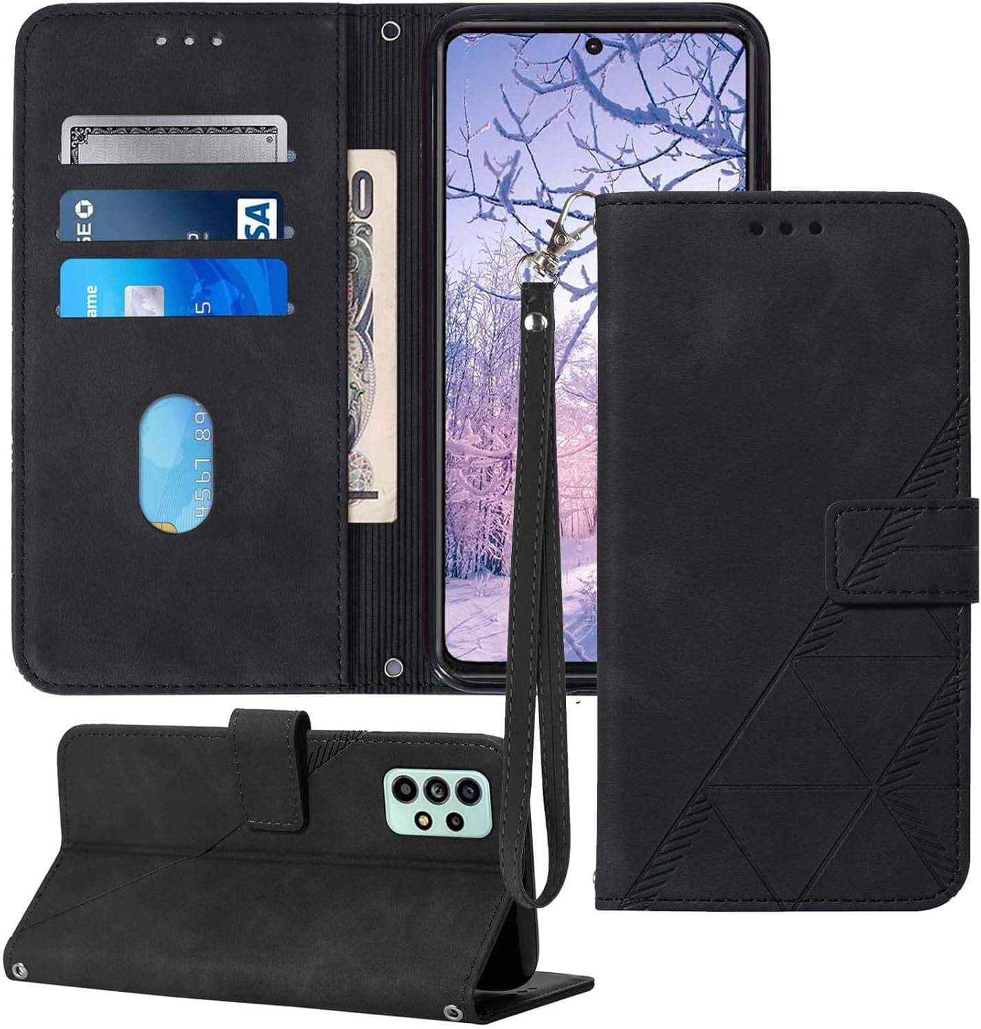 For Samsung A53 5G Case Wallet,[Kickstand][Wrist Strap][Card Holder Slots] A53 5G Phone Case,Tpu Interior Protective PU Leather Flip Cover (Brown)