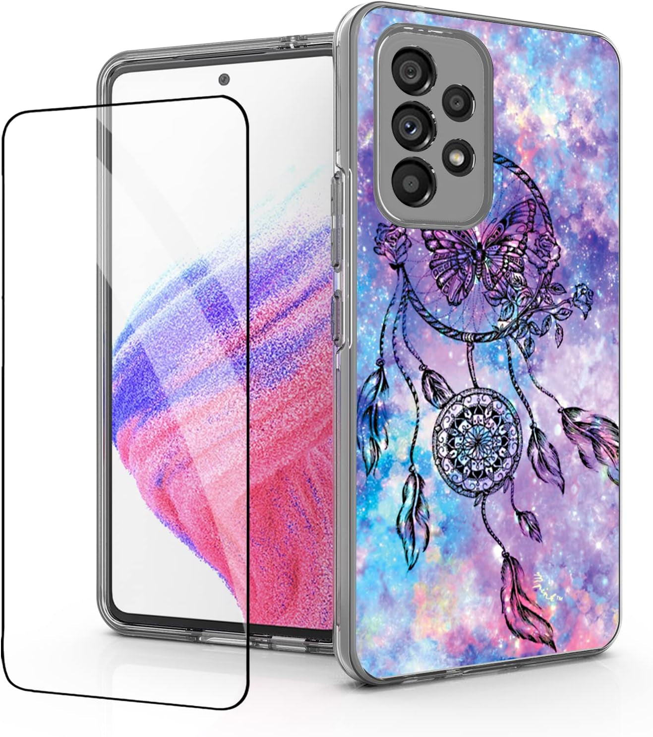 DDTKZC for Samsung Galaxy A53 5G Case,Tempered Glass Screen Protector, Shockproof Drop Protective 2 in 1 Hybrid Hard PC Soft TPU Case for Samsung Galaxy A53 5G (Wiccan)