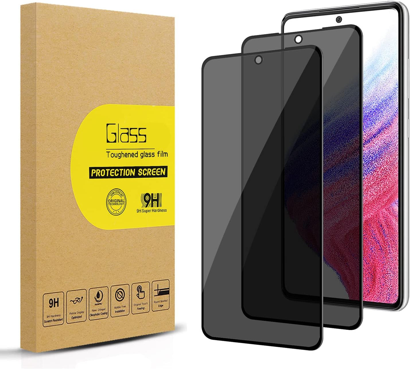 2 Pack Privacy Screen Protector for Samsung Galaxy S22 Plus/ S22+ [Anti-Spy Tempered Glass], Ultra HD, Anti-Scratch, Bubble-Free, Easy Install 9H Protective Glass Black (Not for S21/S22 Ultra)