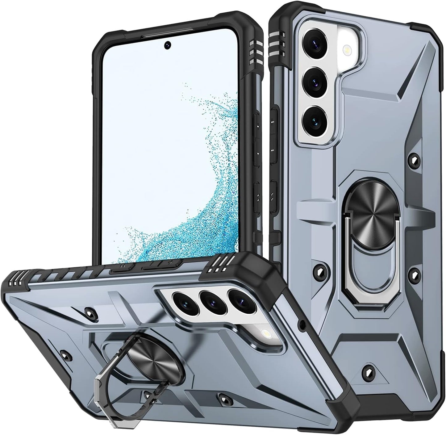 Case for Samsung Galaxy S22 plus Case Galaxy S22+ Case Military Grade Drop Case with Kickstand Ring Magnetic Holder Shockproof Protective for Galaxy S22 plus S22+ Phone Case (Midnight Green)