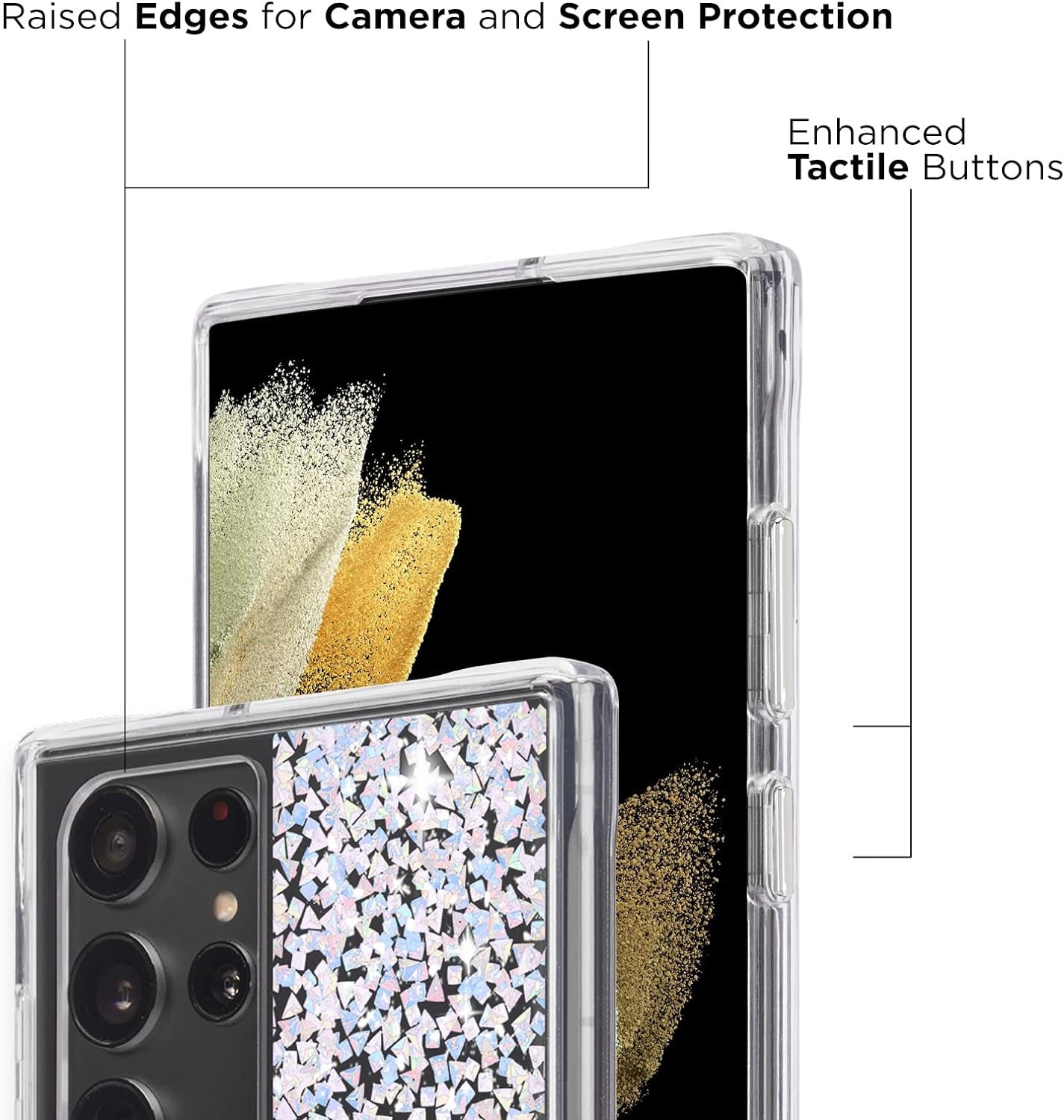 Case-Mate - TWINKLE - Case for Samsung Galaxy S22 Ultra - Reflective Foil Elements - 10 Ft Drop Protection - 6.8 Inch - Stardust