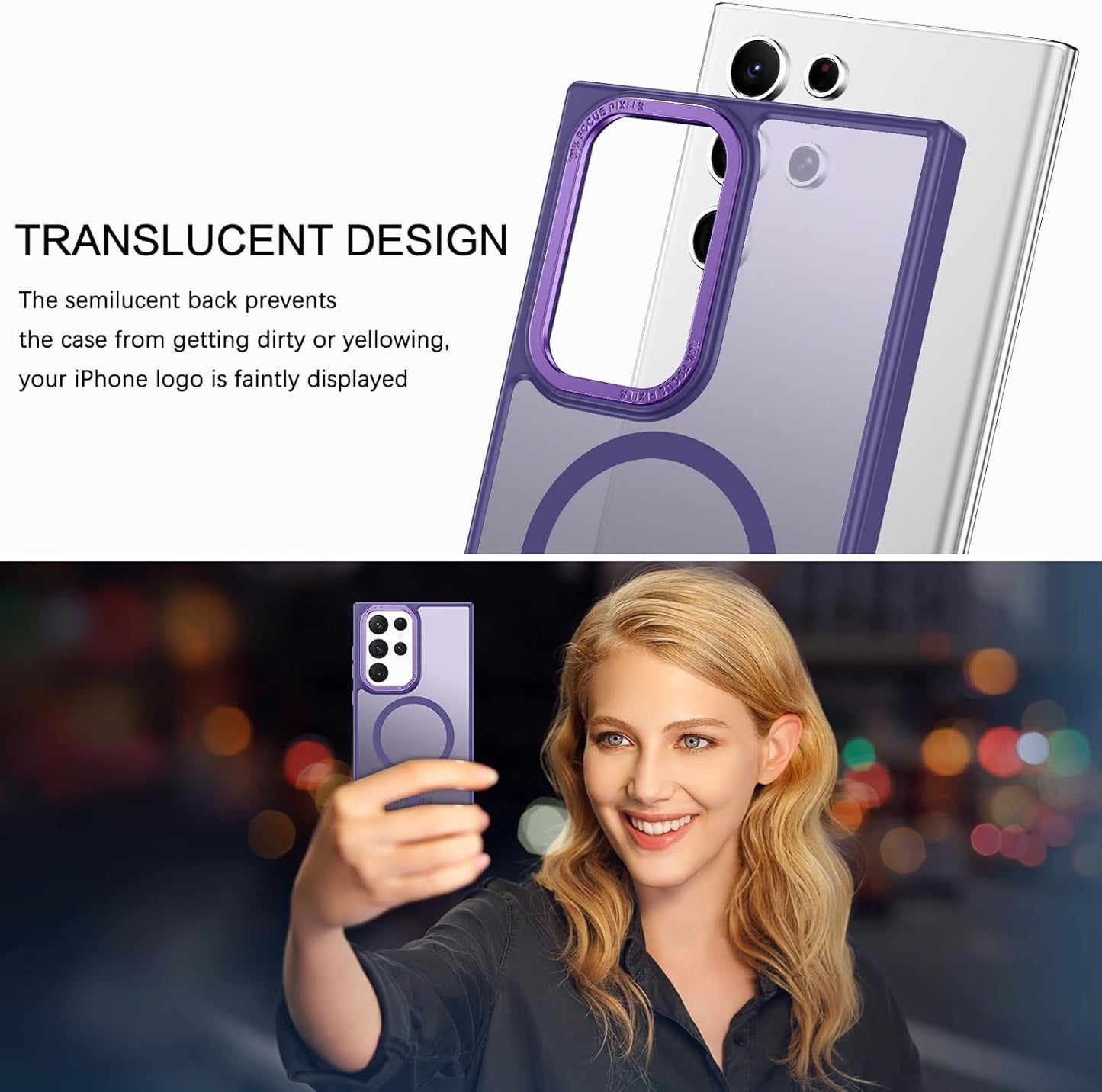 BENTOBEN for Samsung S22 Ultra Case, S22 Ultra Magnetic Case [Compatible with Magsafe] Translucent Matte Slim Shockproof Women Men Protective Case Cover for Samsung Galaxy S22 Ultra 6.8",Purple