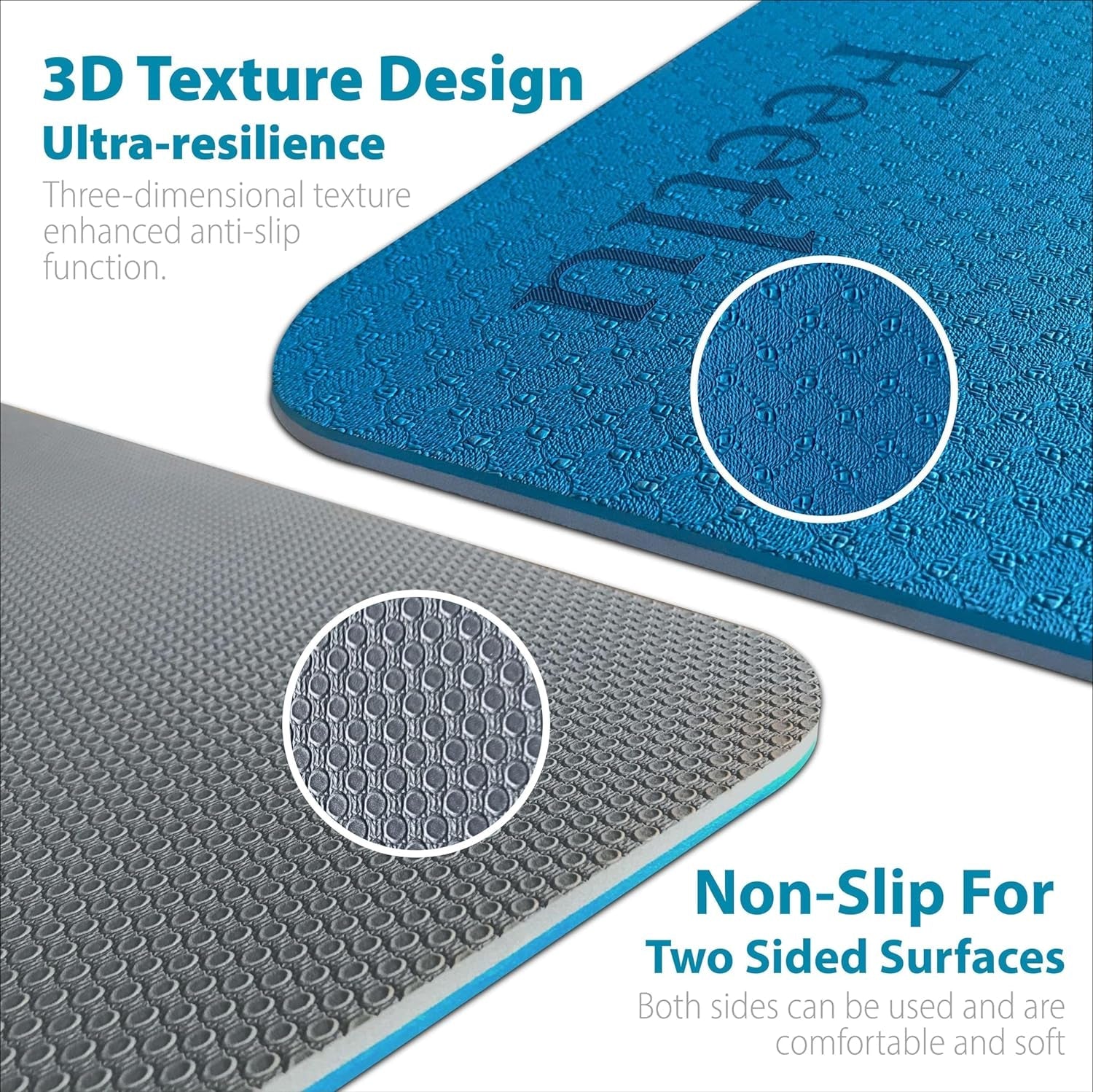 10Mm Thick Yoga Mat with Strap – Non-Skid Dual Surface, Eco-Friendly POE, for Women, Men, Kids. Perfect for Pilates, Yoga, Floor Workouts.