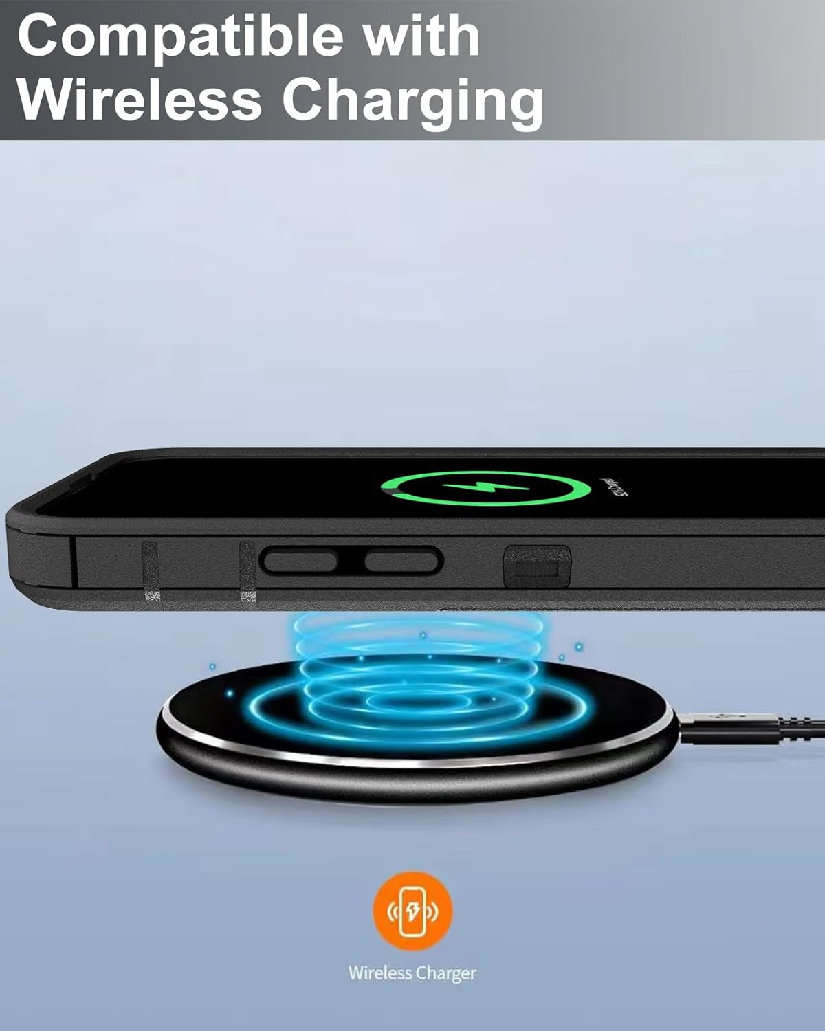 Dahkoiz for Iphone 15 Pro Phone Case, and Glass Screen Protector, Dust-Proof Port Cover, Full Body Non-Slip Rubber Covered, Wear-Resistant & Drop-Proof, Black/Black  UNISMART INC   