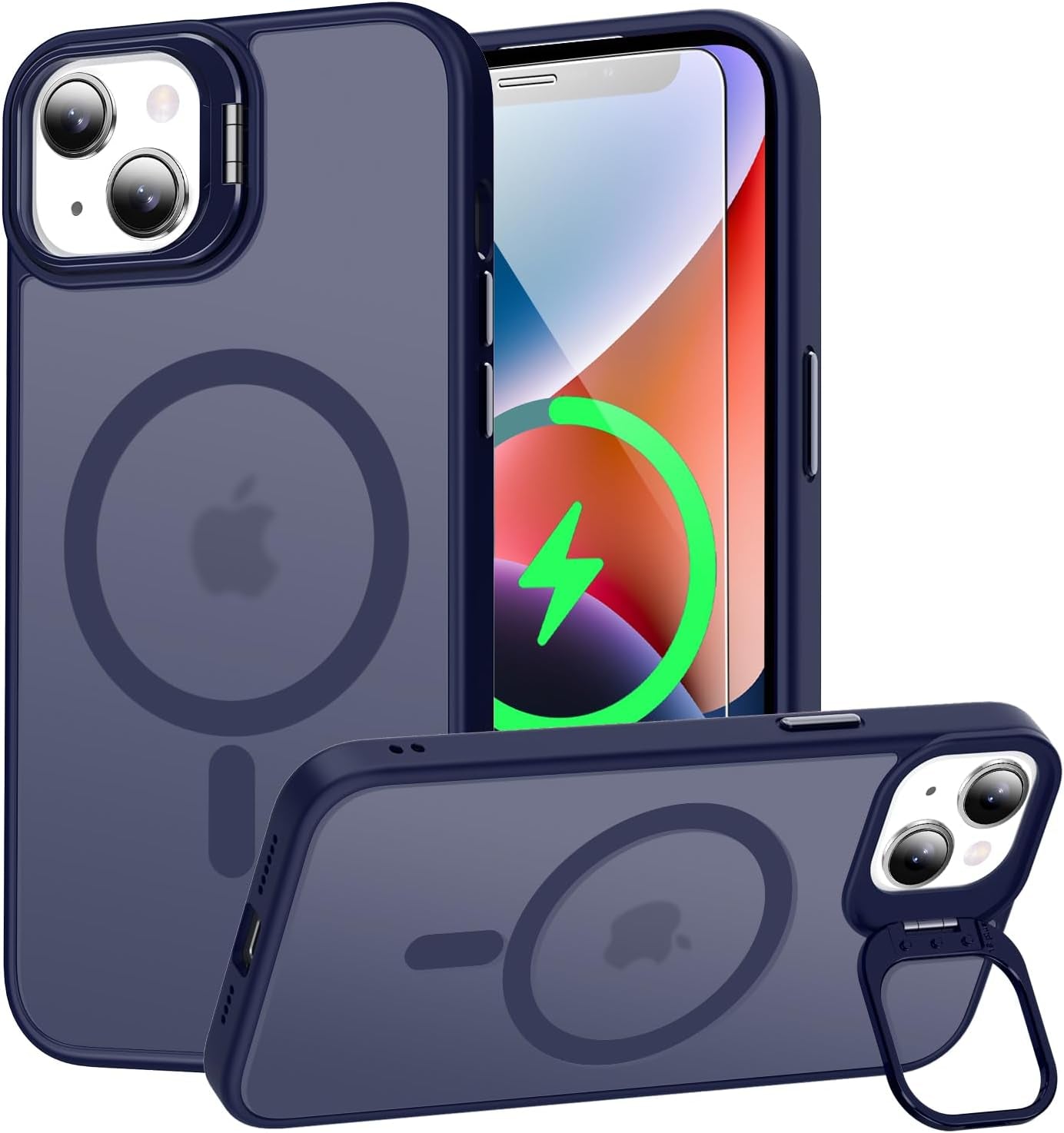 Goodon Magnetic for Iphone 14 Pro Max Case with Screen Protector, [Compatible with Magsafe] [ Built-In Metal Kickstand] Military-Grade Protection Shockproof Matte 6.7" Phone Case - Yellow  Goodon Blue Magnetic Iphone 14/ Iphone 13 6.1" 