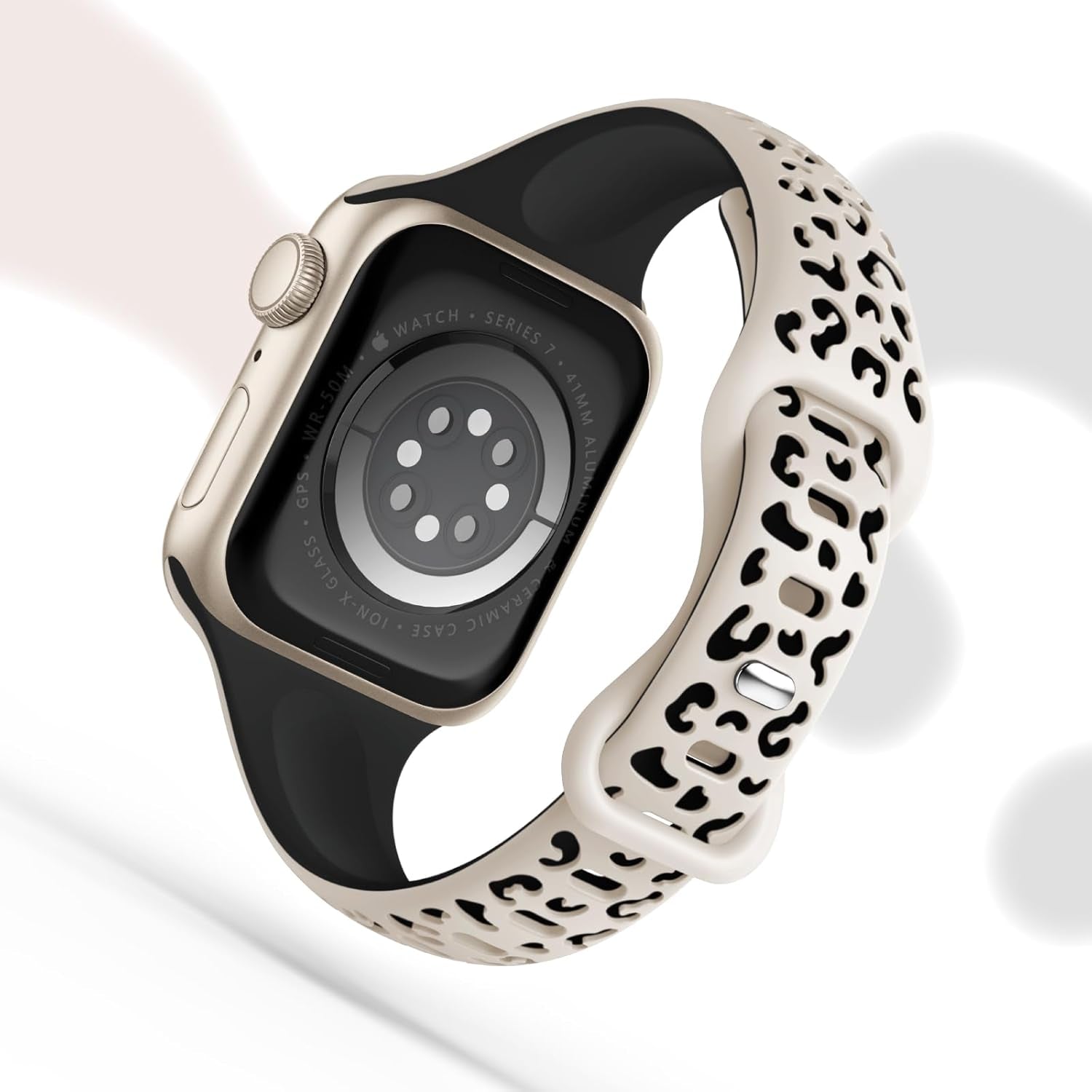4 Pack Slim Leopard Engraved Bands Compatible for Apple Watch Bands 41Mm 40Mm 38Mm 45Mm 44Mm 42Mm 49Mm Women, Thin Soft Silicone Cheetah Sport Strap for Iwatch Bands Series 9 8 7 6 5 4 3 2 1 Ultra SE