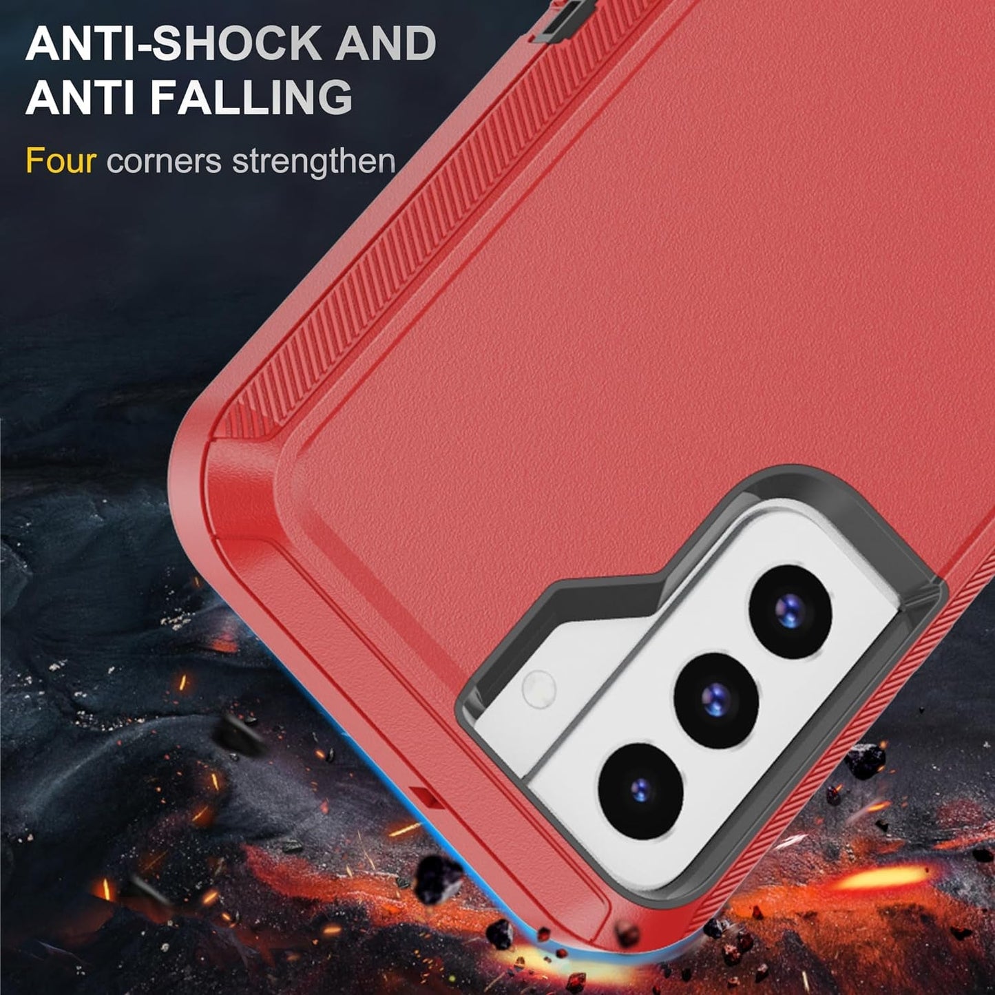 AYMECL for S22+ Case,Galaxy S22+ Case,Samsung S22+ Case [Military Grade] 3 in 1 Full Body Shockproof Dust/Drop Proof Heavy Duty Protection Cover,For Samsung Galaxy S22 plus 6.6 Inch,Black+Red