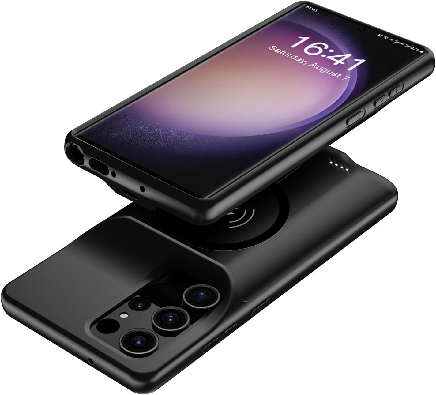 Battery Case for Galaxy S22 Ultra/S23 Ultra,[12000Mah]Large Capacity Slim Portable Protective Fast Charging Case Backup Power Bank Battery Case Compatible with Samsung Galaxy S22 Ultra/S23 Ultra-Black