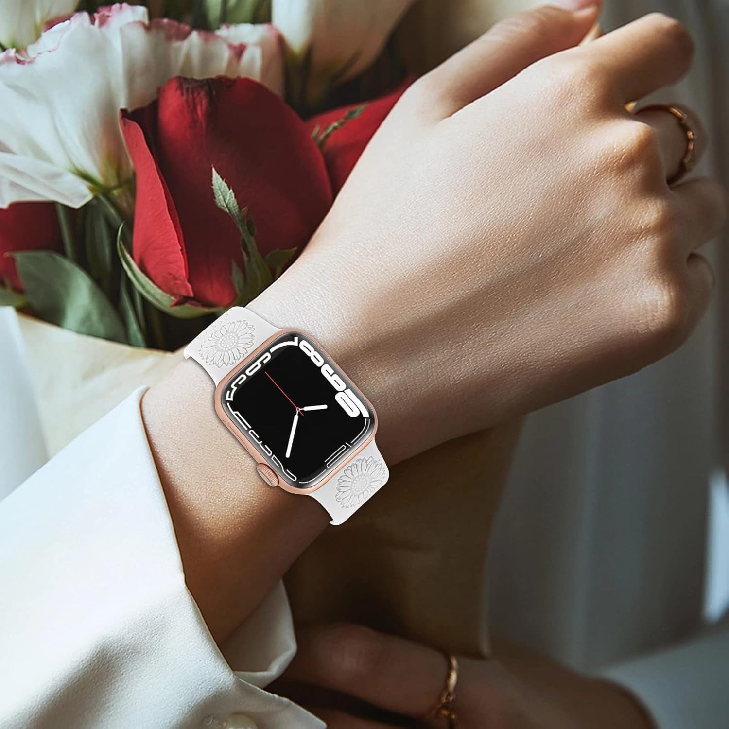 Aopigavi Engraved Designer Sport Bands Compatible with Apple Watch Bands 42Mm 44Mm 38Mm 41Mm 40Mm 45Mm 49Mm, Soft Waterproof Silicone Strap Wristband for Iwatch Ultra/Se Series 8/7/6/5/4/3/2/1