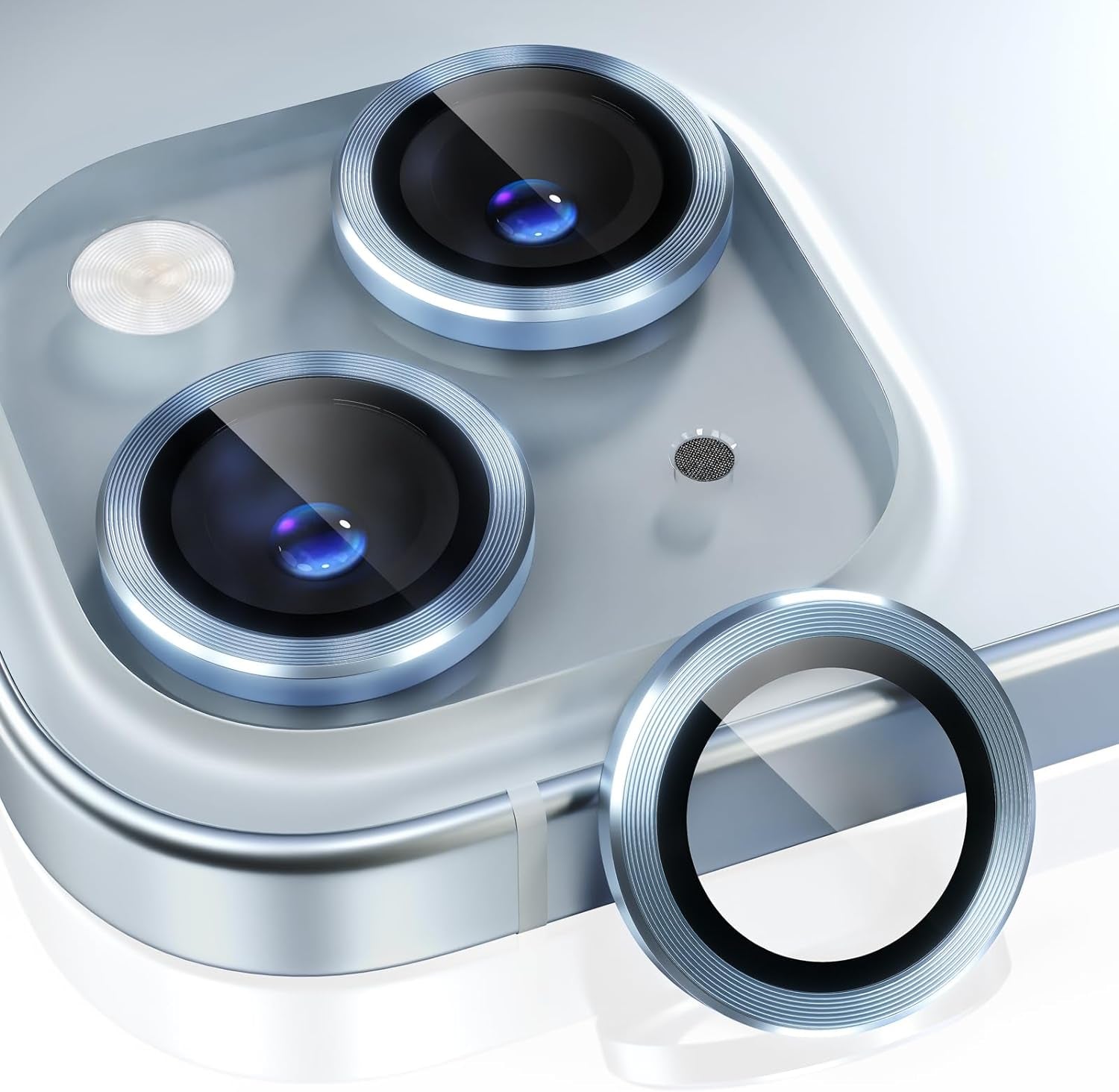 Choiche Compatible for Iphone 15 /Iphone 15 plus Camera Lens Protector Bling, 9H Tempered Glass Camera Cover Screen Protector Metal Ring Decoration Accessories (Glitter-Pink)  Choiche   