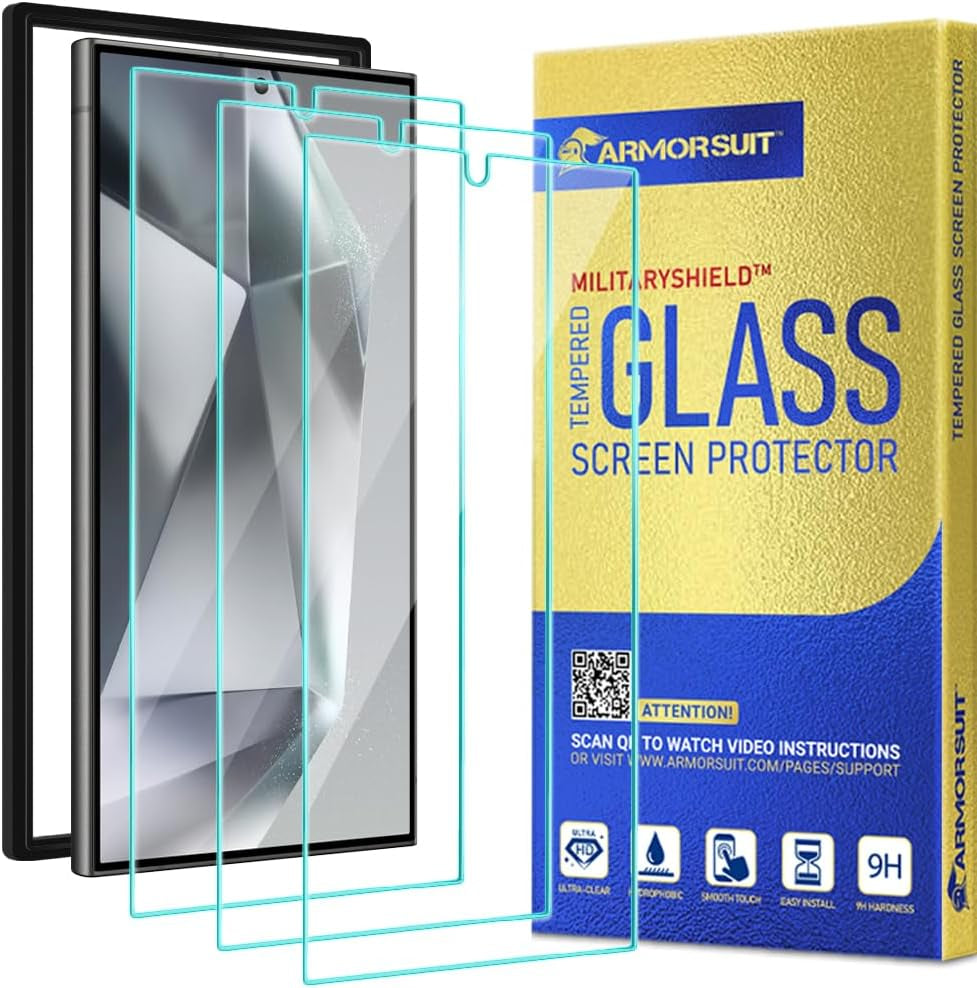 Armorsuit 2 Pack for Samsung Galaxy S24 Ultra Screen Protector (6.8") Case Friendly Militaryshield HD Clear Film - Made in USA