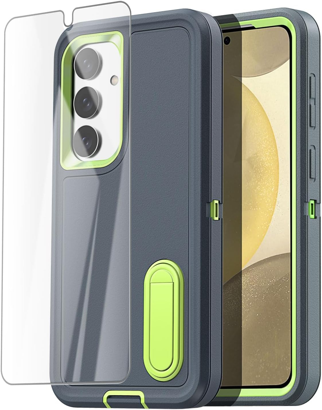 Aicase for Samsung Galaxy S24 Case 5G Built-In Stand with Glass Screen Protector,Heavy Duty Drop Protection Full Body Rugged Shockproof Military Protective Tough Durable Cover for Galaxy S24_6