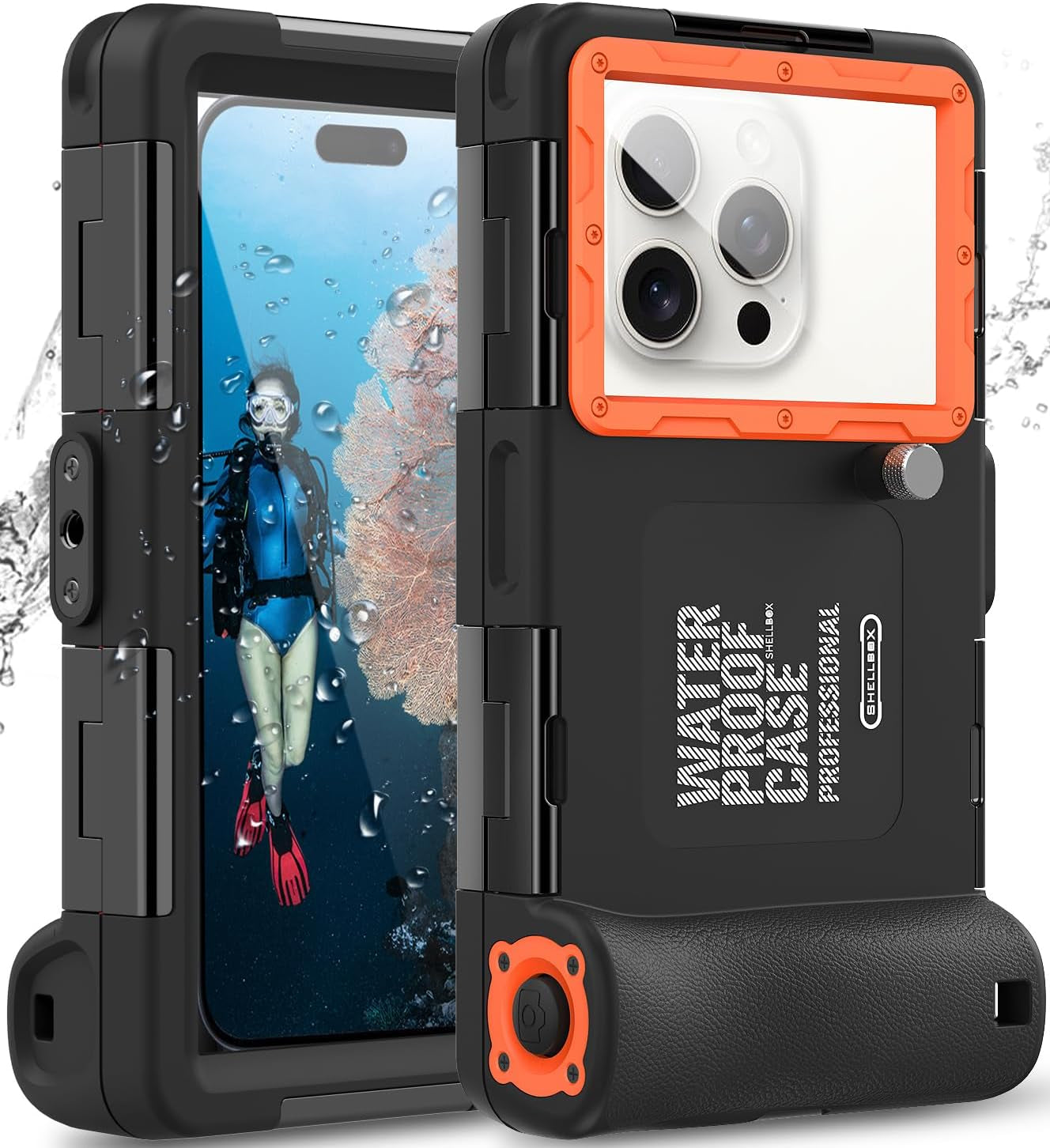 Ezanmull Professional Snorkeling Diving Waterproof Phone Case for Iphone 15/14/13/12/11 Pro Max/Xr/Xs/X/Galaxy S24/S23/S22/S21 plus Ultra, Underwater 50Ft/15M Photo & Video Protective (A/Black)