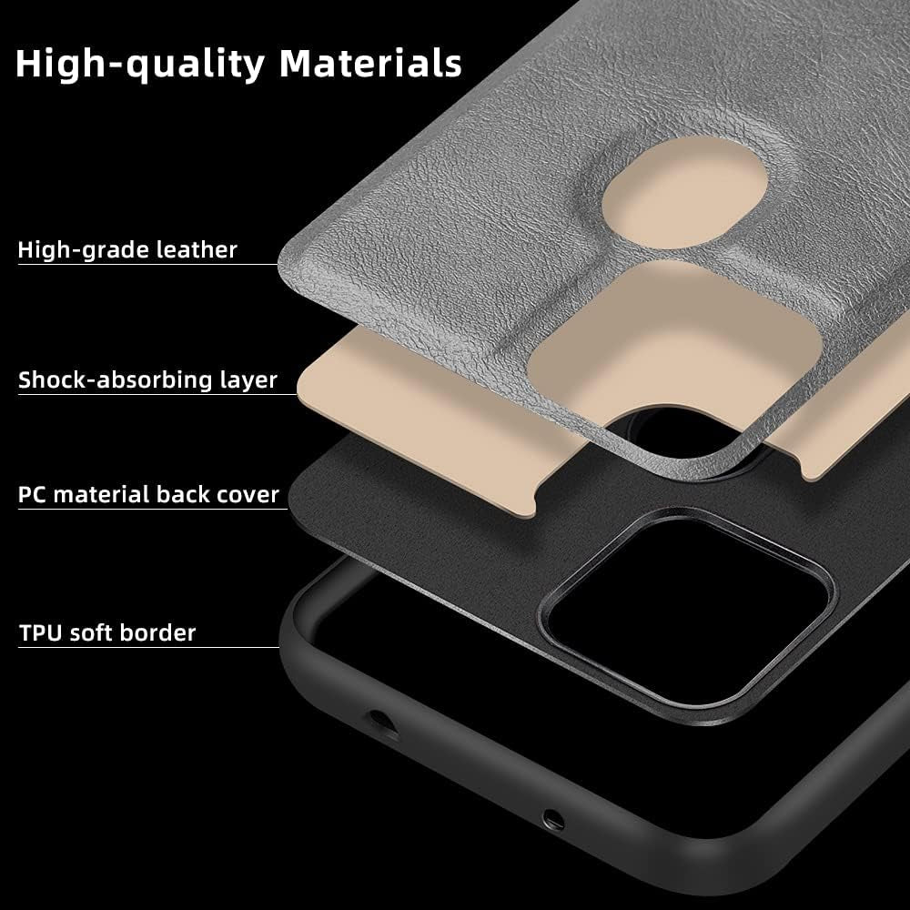 X-Level Google Pixel 5A Case 5G, Premium PU Leather Soft TPU Bumper Shockproof Protective Phone Cover Case for Google Pixel 5A 2021 (Gray)  Pipilu   