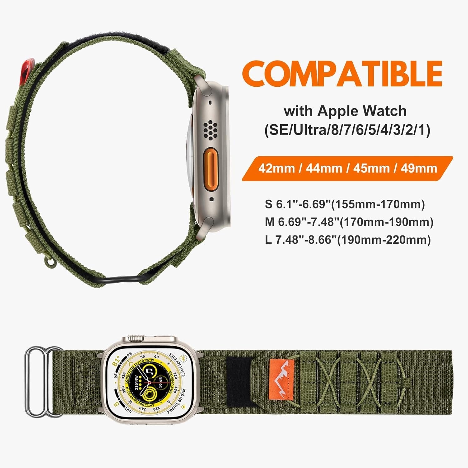 Bands Compatible with Apple Watch Band 38Mm 40Mm 41Mm 42Mm 44Mm 45Mm 49Mm Women Men, Adjustable Soft Nylon Strap for Iwatch Series 9 8 7 6 5 4 3 2 1 SE Ultra/Ultra 2