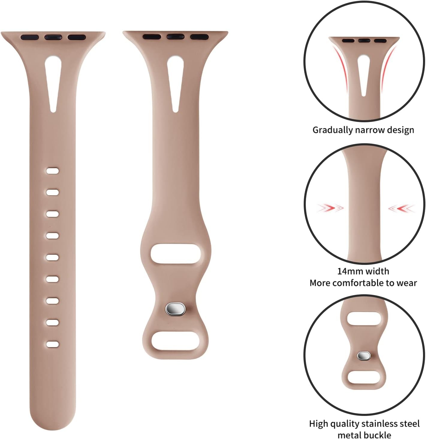 Distore 4 Pack Slim Thin Bands Compatible with Apple Watch 38Mm 40Mm 41Mm 42Mm 44Mm 45Mm 49Mm, Replacement Water Drop Hollow Silicone Sport Strap for Iwatch Series 8/7/6/5/4/3/2/1 Ultra SE Women Men