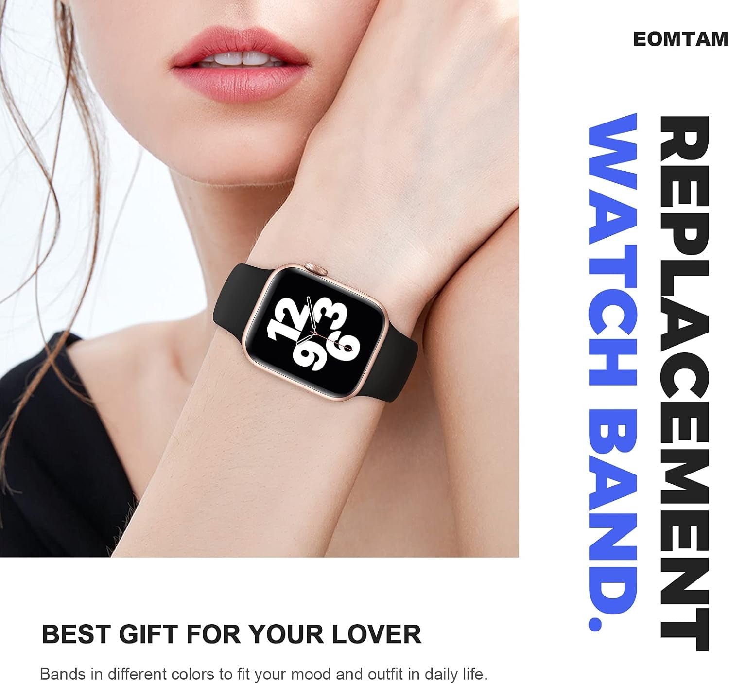 EOMTAM 5 Pack Silicone Sport Straps Compatible for Apple Watch Band 38Mm 40Mm 41Mm 42Mm 44Mm 45Mm 49Mm for Women Men,Soft Waterproof Wristbands for Iwatch Series 9 Ultra 8 SE 7 6 5 4 3