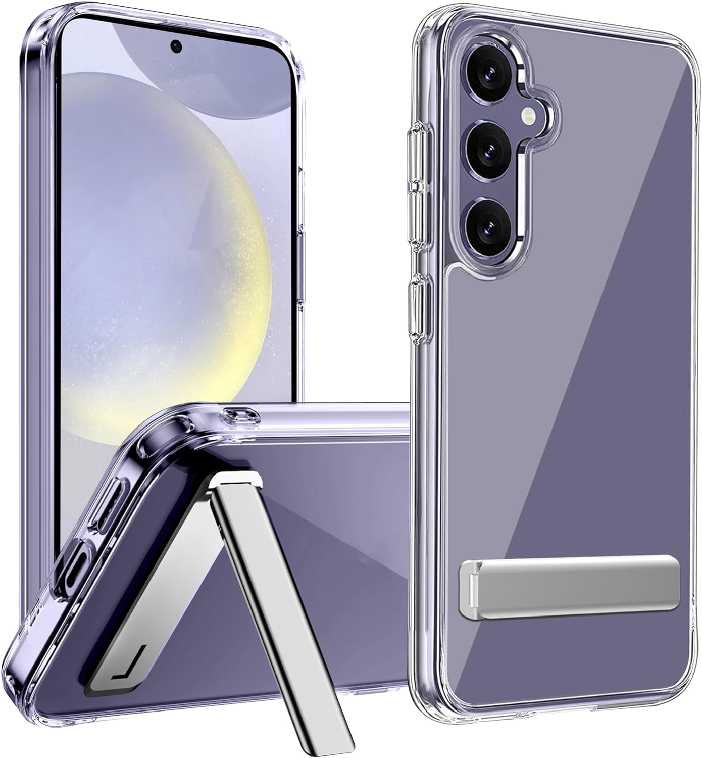 CEDO Kickstand Case for Samsung Galaxy S22 Ultra, 3-Way Mode Built-In Metal Stand Phone Case, Mil-Grade Shockproof Bumper, Transparent Acrylic & Slim Fit, Designed for Samsung S22 Ultra, Crystal Clear