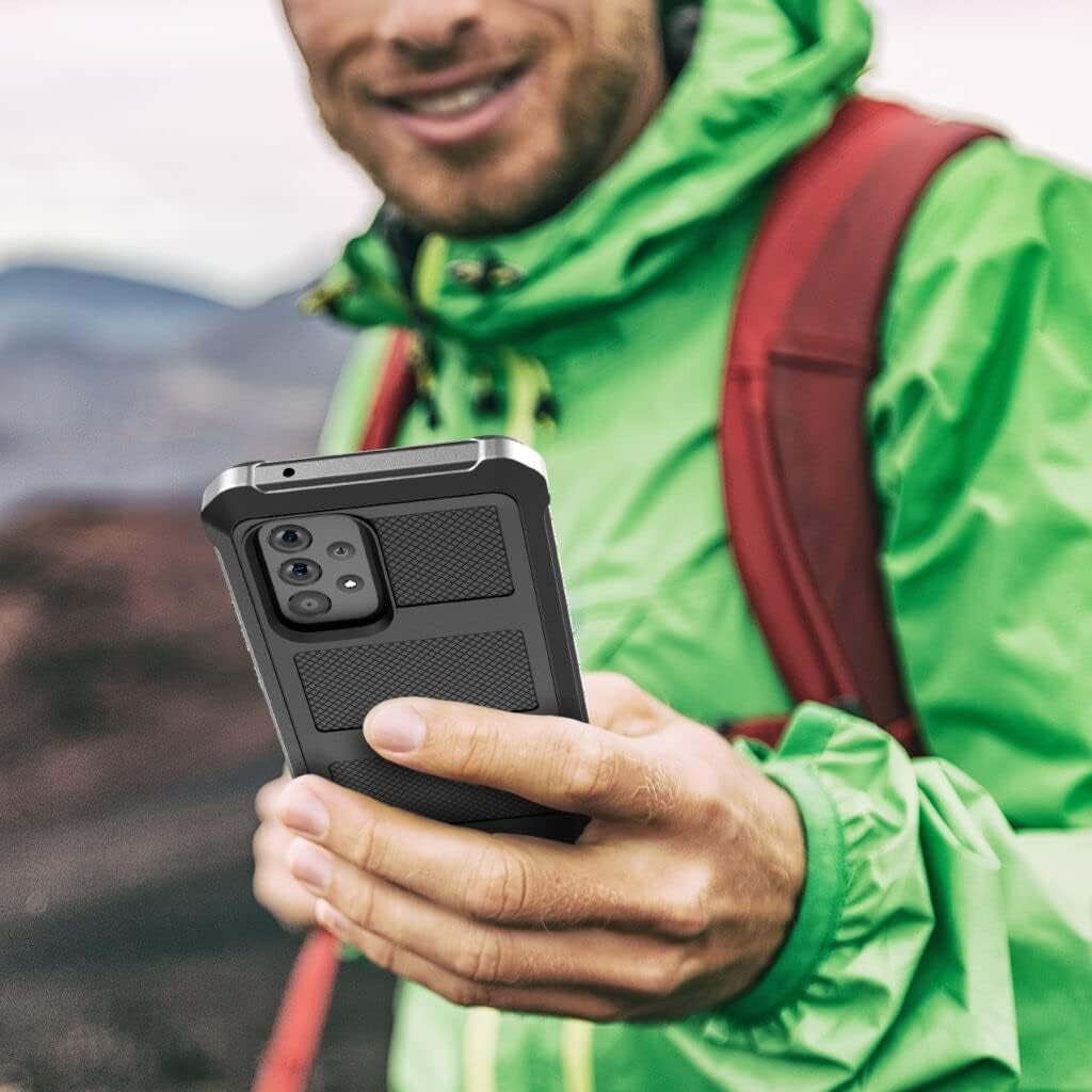 ENCASED Falcon Armor for Samsung Galaxy A53 5G Case with Built-In Screen Protector (Black)