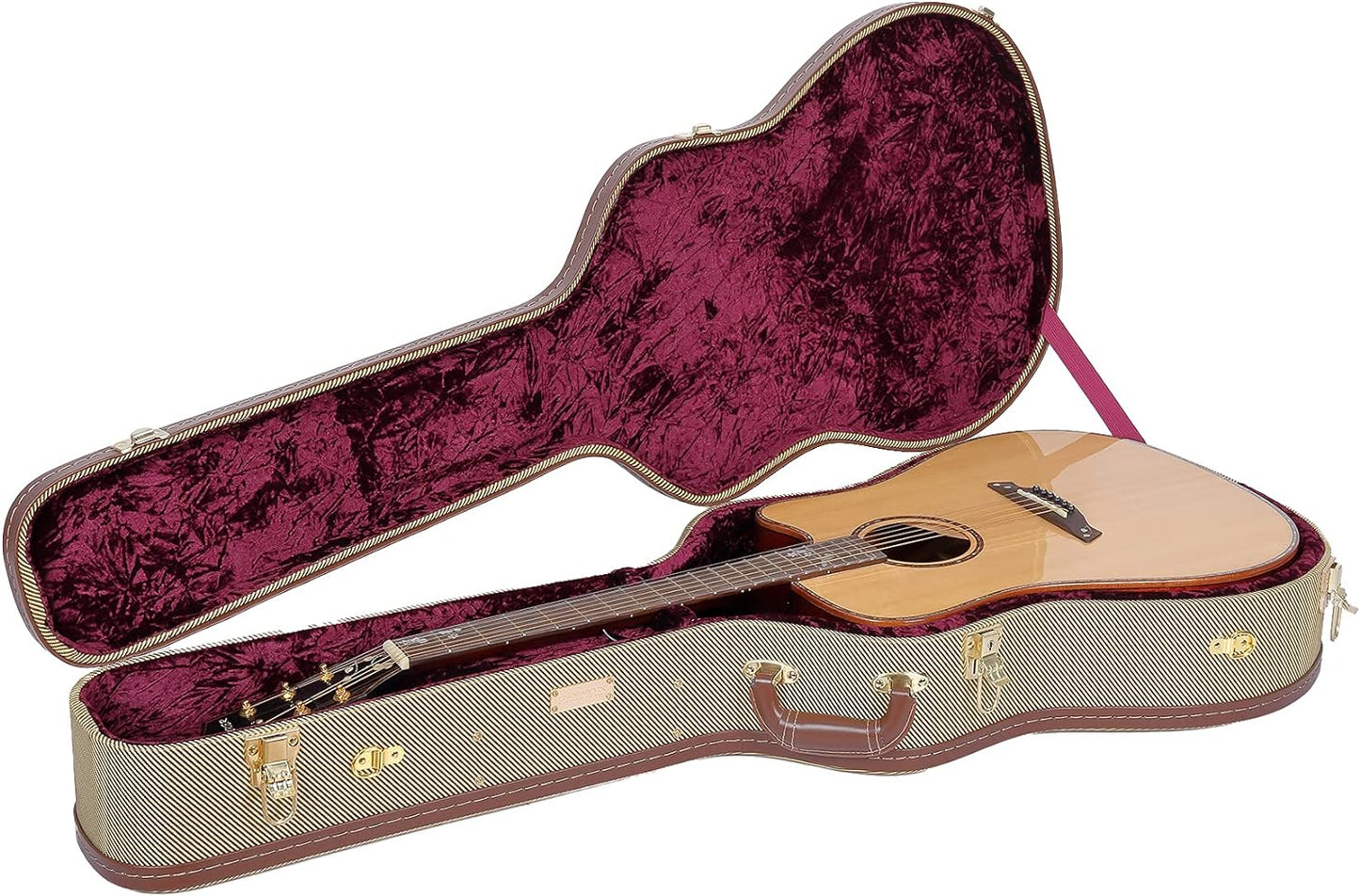 Crossrock Hard-Shell Wood Case for Les Paul Electric Guitars with Removable Shoulder Straps-Tweed(Crw700Ltw)  Crossrock Tweed Dreadnought 