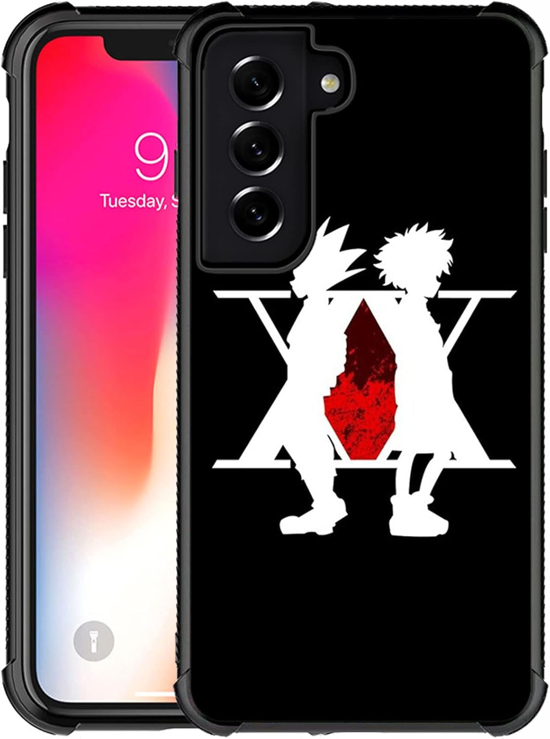 Compatible with Samsung Galaxy S22 plus Case,Red Love Anime Pattern Design Shockproof Non-Slip Case for Samsung Galaxy S22 Plus