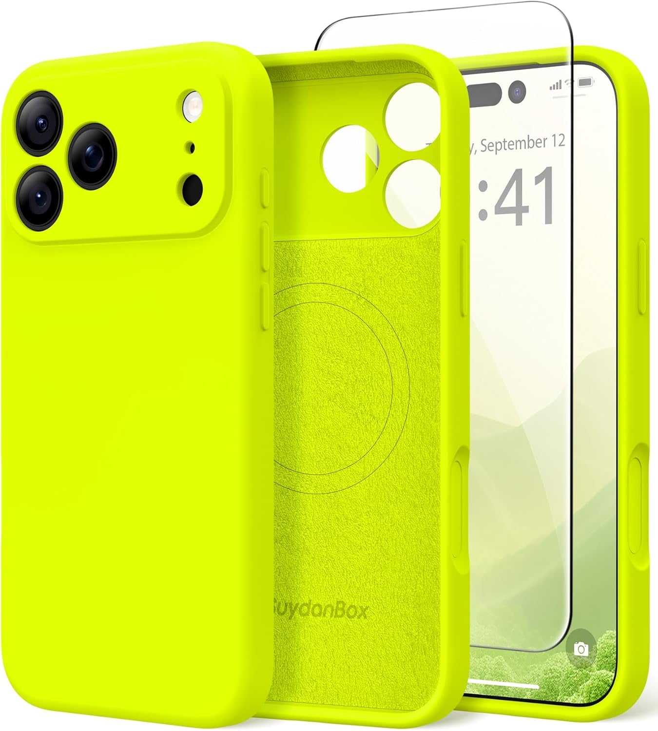 Magnetic for Iphone 17 Pro Max Case, Compatible with Magsafe, [Full Camera Protection][Screen Protector] Silicone Shockproof Protective Phone Case for Iphone 17 Pro Max 6.9", Calke Green