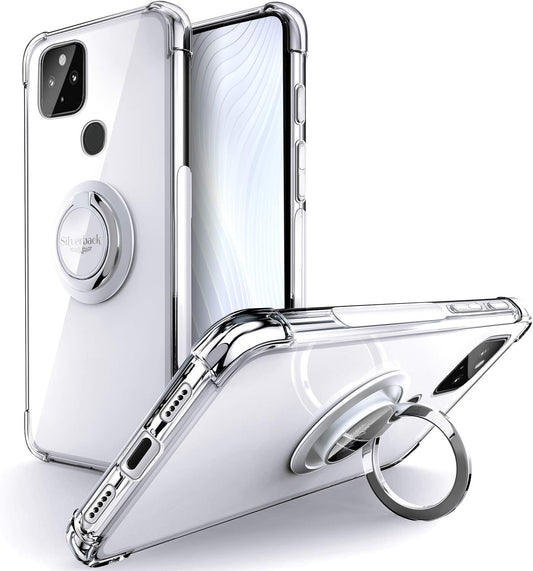 Silverback for Pixel 5 Case Clear with Ring Kickstand, Protective Soft TPU Shock -Absorbing Bumper Shockproof Phone Case for Google Pixel 5 5G -Clear  Silverback inc   
