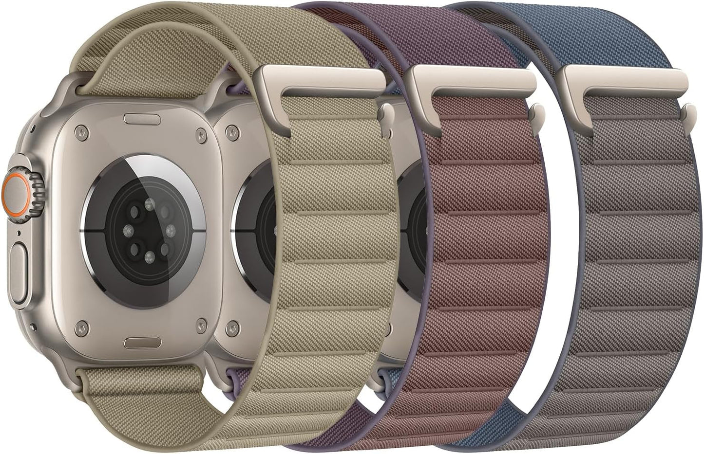 3 Pack Alpine Loop Compatible with Apple Watch Ultra 2/Ultra Band 49Mm 45Mm 44Mm 42Mm 41Mm 40Mm 38Mm for Men Women, Nylon Sport Loop Replacement Strap with C-Hook for Iwatch Ultra SE Series 9/8/7/6/5/4/3/2/1