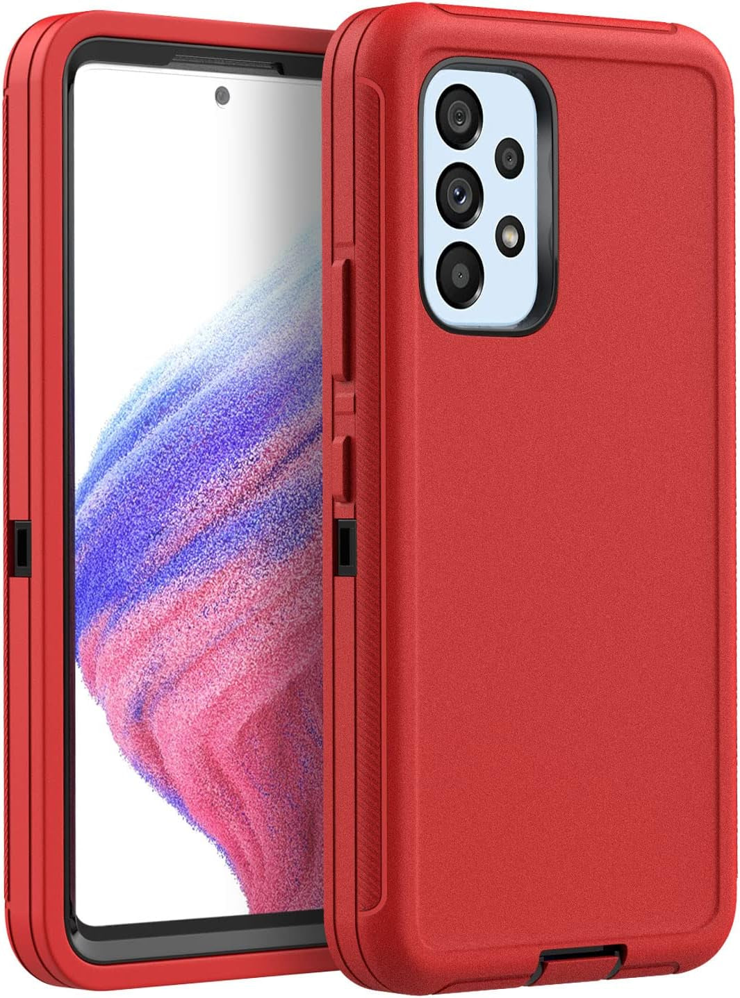 Aicase for Galaxy A53 5G Case, Heavy Duty Drop Protection Full Body Rugged Shockproof/Dust Proof Military Protective Tough Durable Phone Cover for Samsung Galaxy A53 5G (Black/Belt Clip)