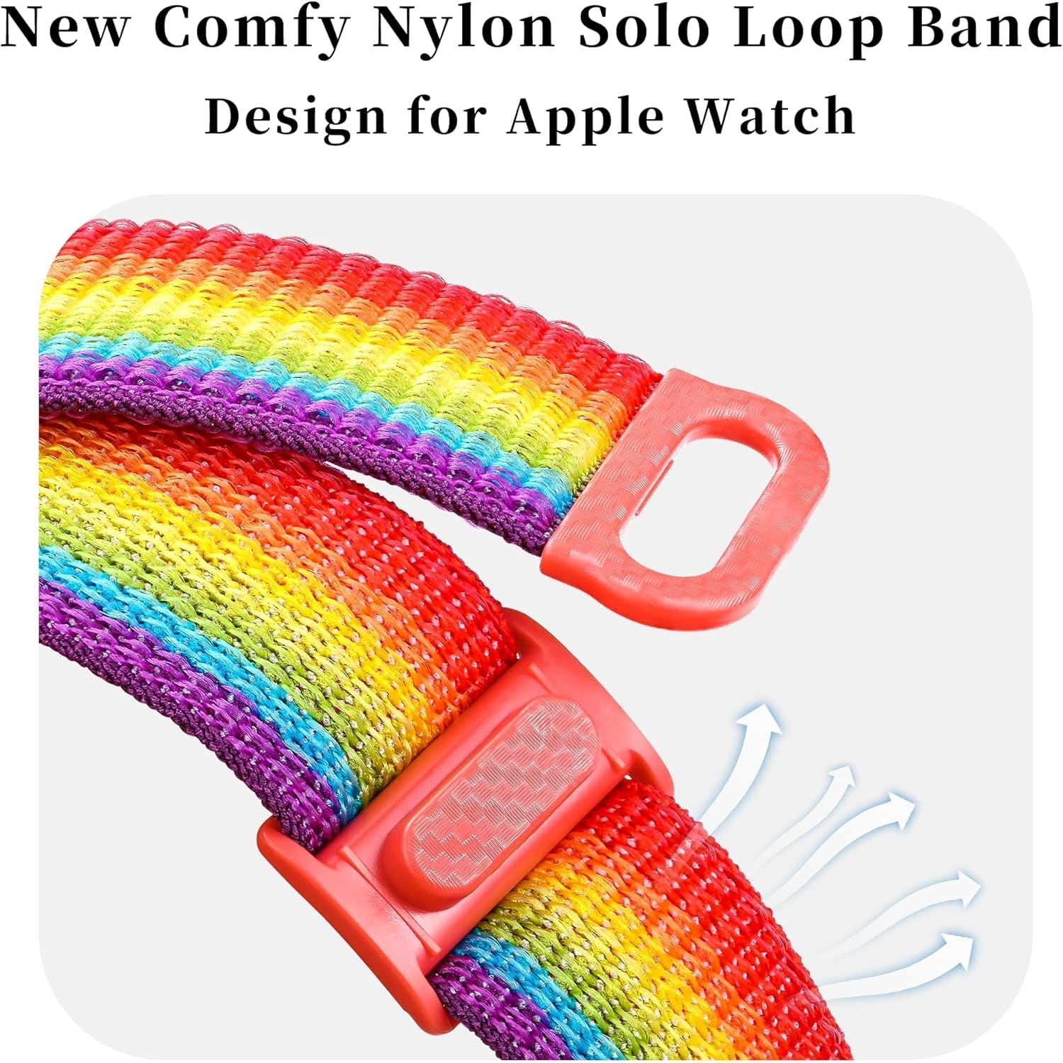 Durable and Breathable Sport Nylon Loop Band Compatible with Apple Watch Bands for Men Women 49Mm 45Mm 44Mm 42Mm, Lightweight Soft Strap for Iwatch Series Ultra 2 Ultra 9 8 7 6 5 4 3 2 1 SE