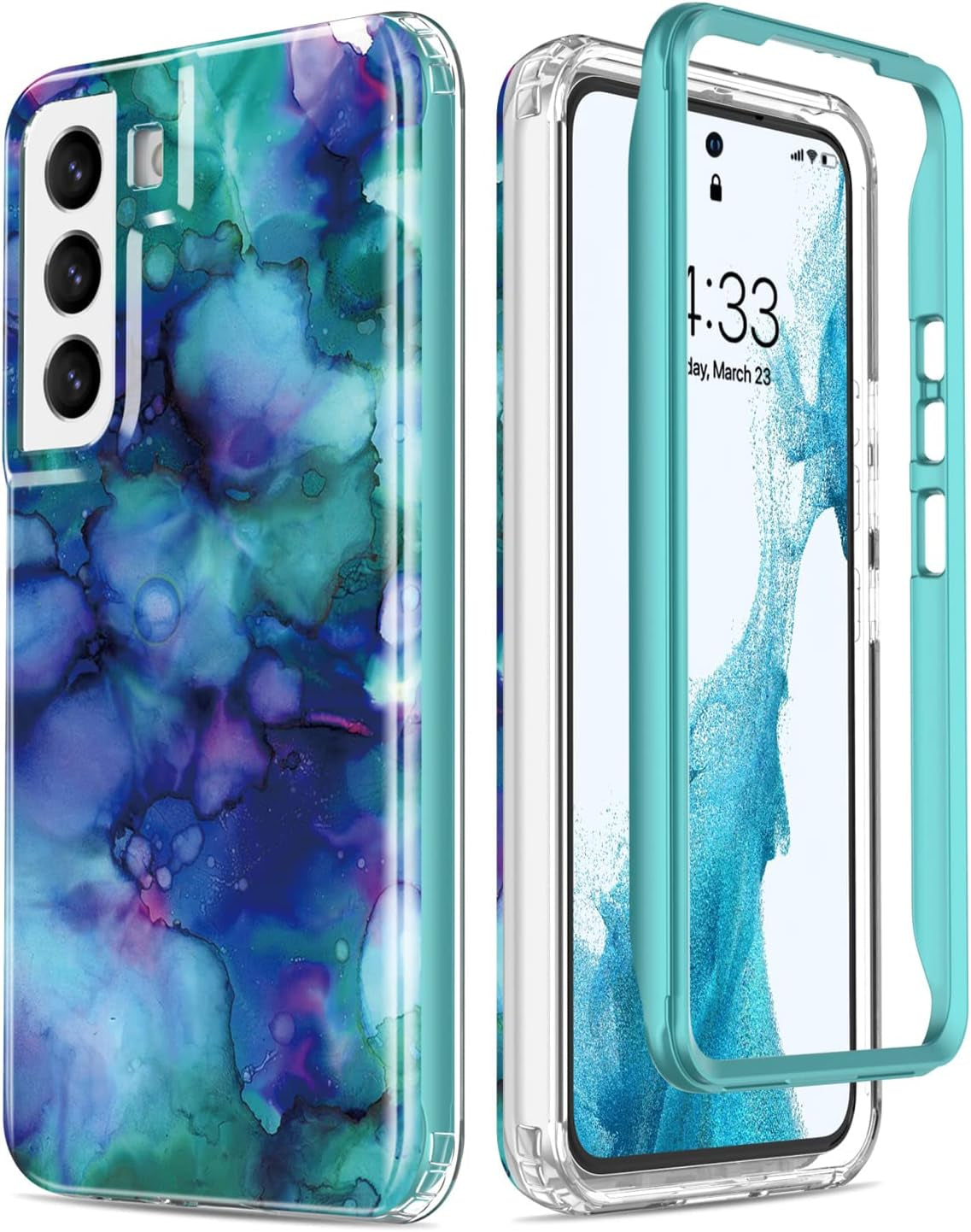 Esdot Compatible with Samsung Galaxy S22 plus Case,Passing 21Ft Drop Test,With Fashionable Designs for Women Girls,Protective Phone Case for Galaxy S22+ plus 6.6" Flower Garden