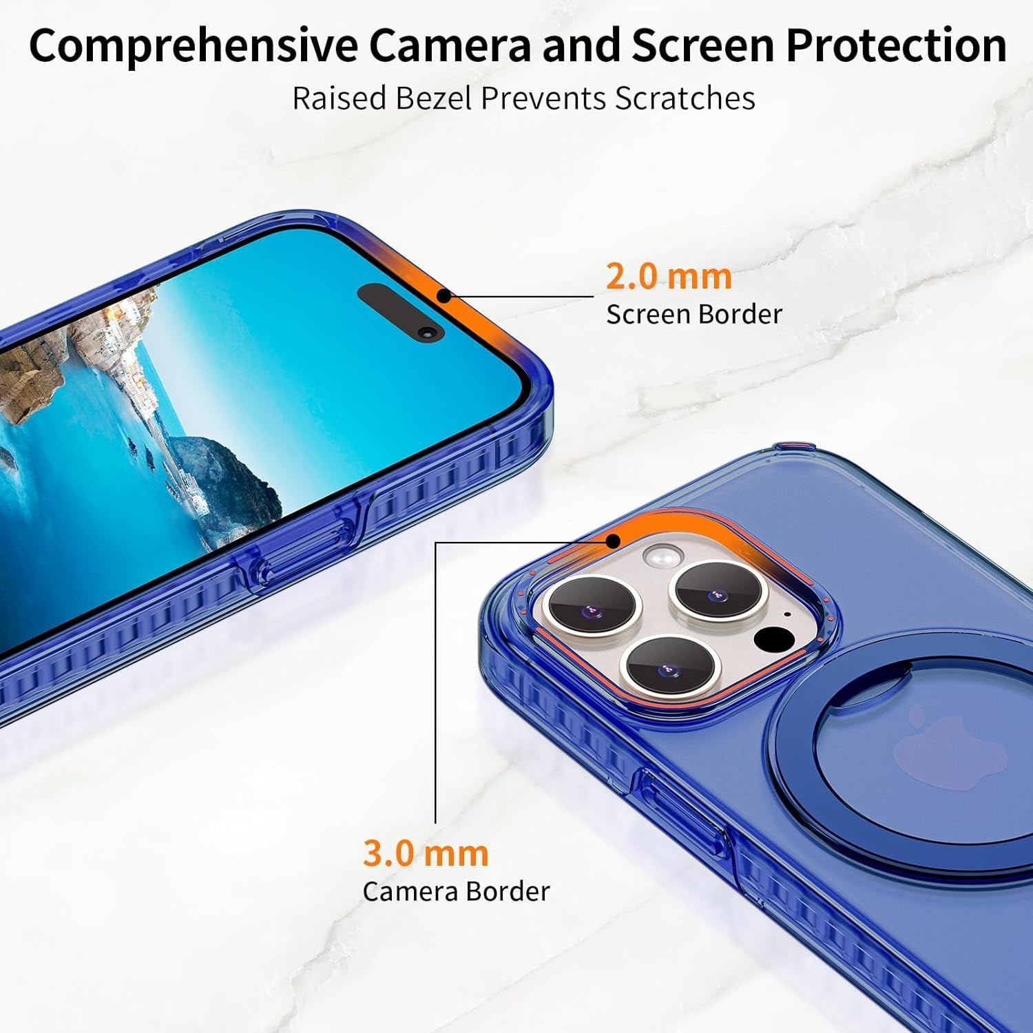 Flodsw Shockproof Case for Iphone 15 Pro,Compatible with Magsafe,Stronger Magnetic Iphone 15 Pro Case with Stand,Dual Layer Phone Case,[Military Drop Protection][Anti Yellowing] 6.1Inch,Blue  Flodsw   