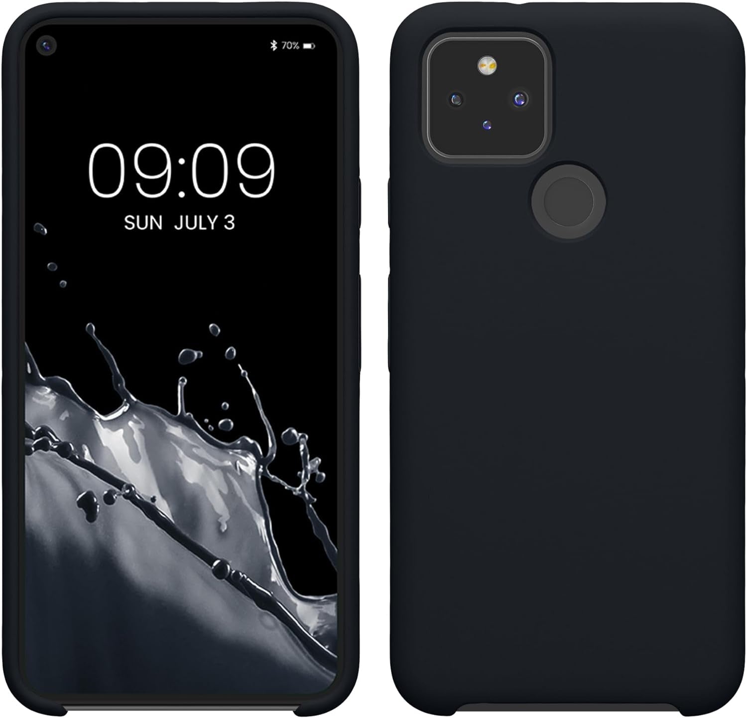 Kwmobile Case Compatible with Google Pixel 5 Case - TPU Silicone Phone Cover with Soft Finish - Blue Reef  KW-Commerce Blueberry  