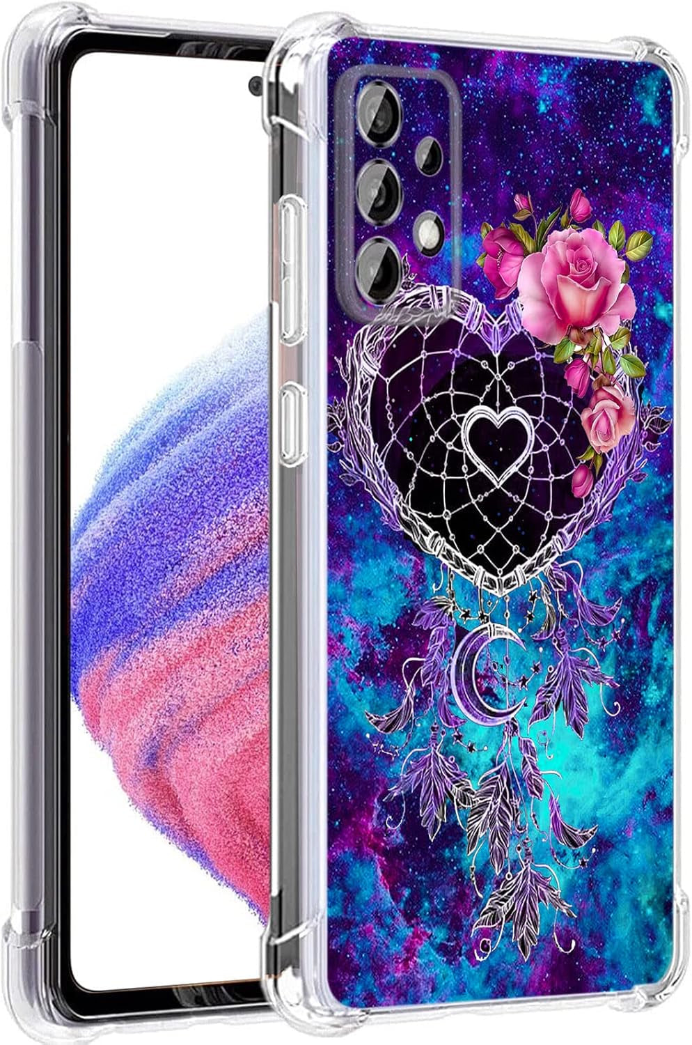 Galaxy A53 5G Case, Plum Blossom Flower Drop Protection Shockproof Case TPU Full Body Protective Scratch-Resistant Cover for Samsung Galaxy A53 5G