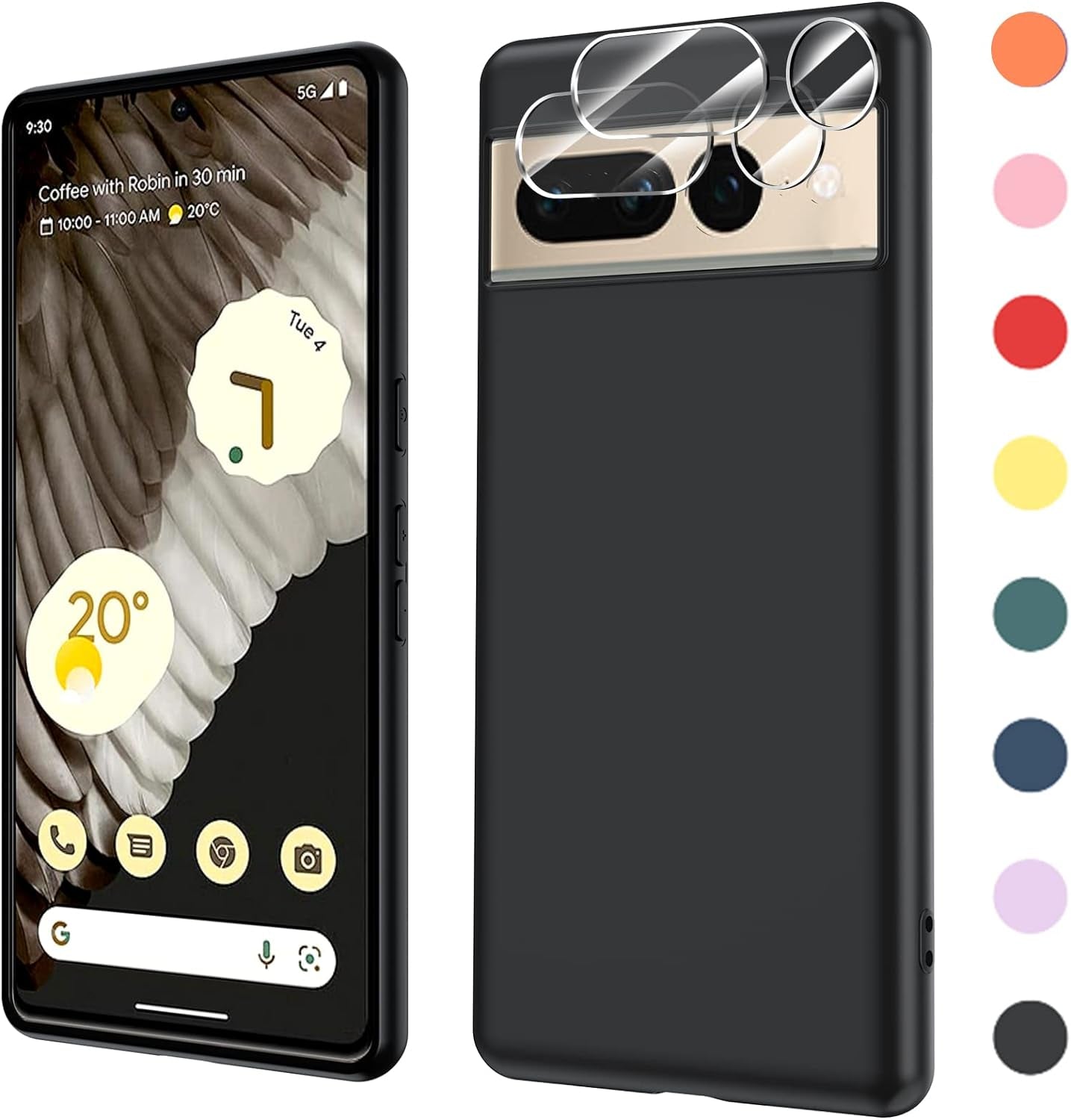 Leyi for Pixel 6A 5G Case: Google Pixel 6A Case with [2 Pack] Tempered Glass Screen Protector Liquid Silicone Soft Microfiber Liner Cover Case Pixel 6A, Red  LeYi Black Google Pixel 7 Pro 