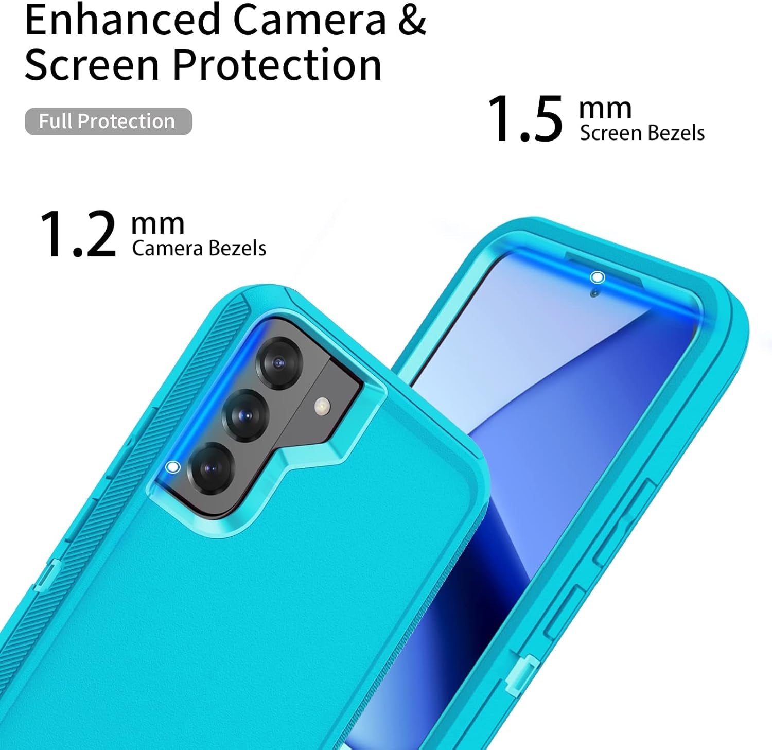 For Galaxy S22 Case, Rugged Shockproof Military Grade Bumper Phone Cover Armor Heavy Duty for Samsung Galaxy S22 (Teak/Light Green)