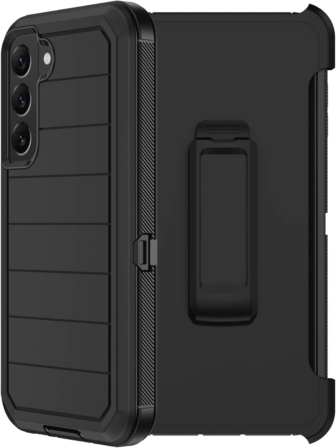 For Samsung Galaxy S22 Case with Belt Clip Holster, 2X Screen Protector, [Military Grade Protection] Heavy Duty Full Body Shockproof Dust-Proof Rugged Protective Cover for Samsung S22 5G (Red)