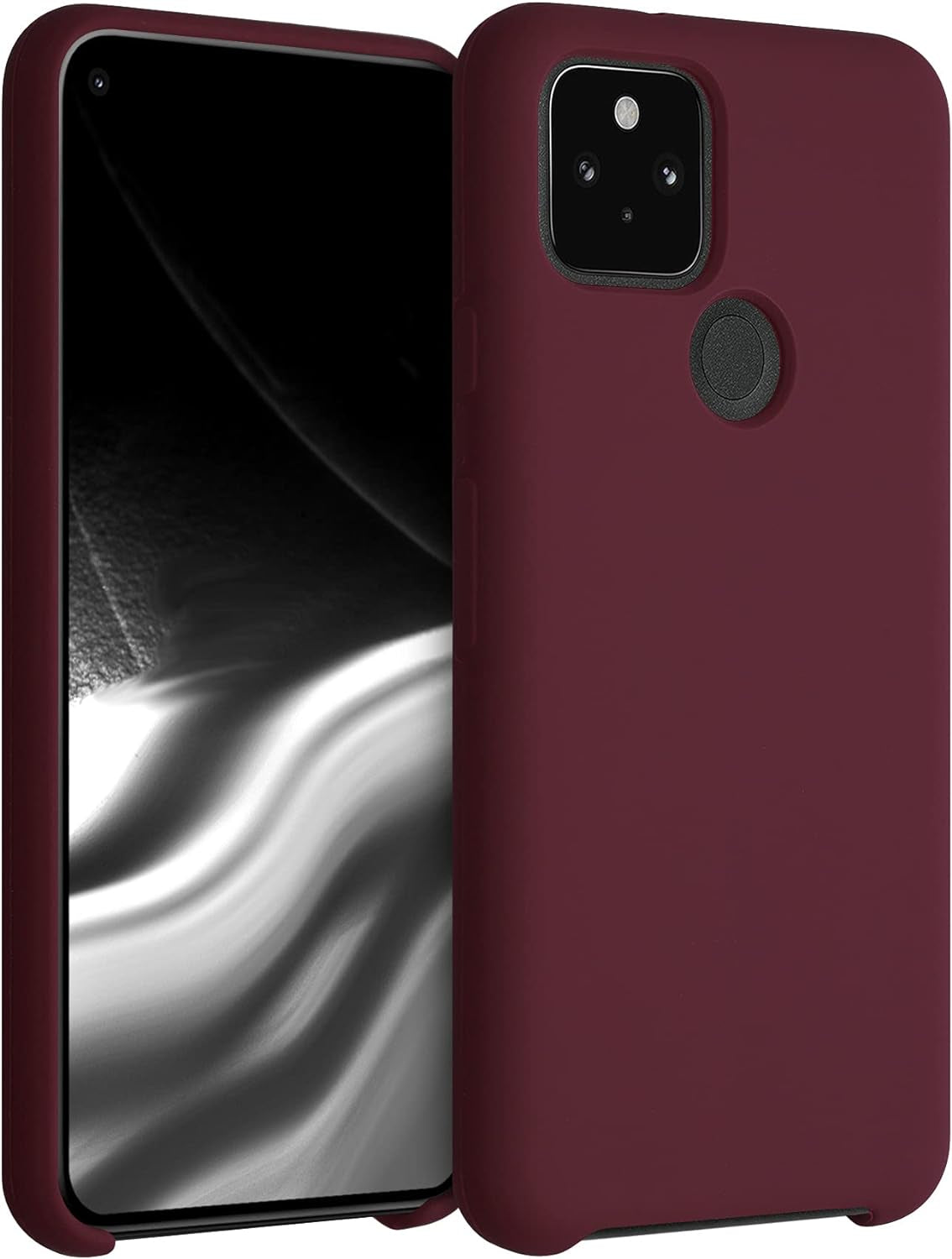 Kwmobile Case Compatible with Google Pixel 5 Case - TPU Silicone Phone Cover with Soft Finish - Blue Reef  KW-Commerce Tawny Red  